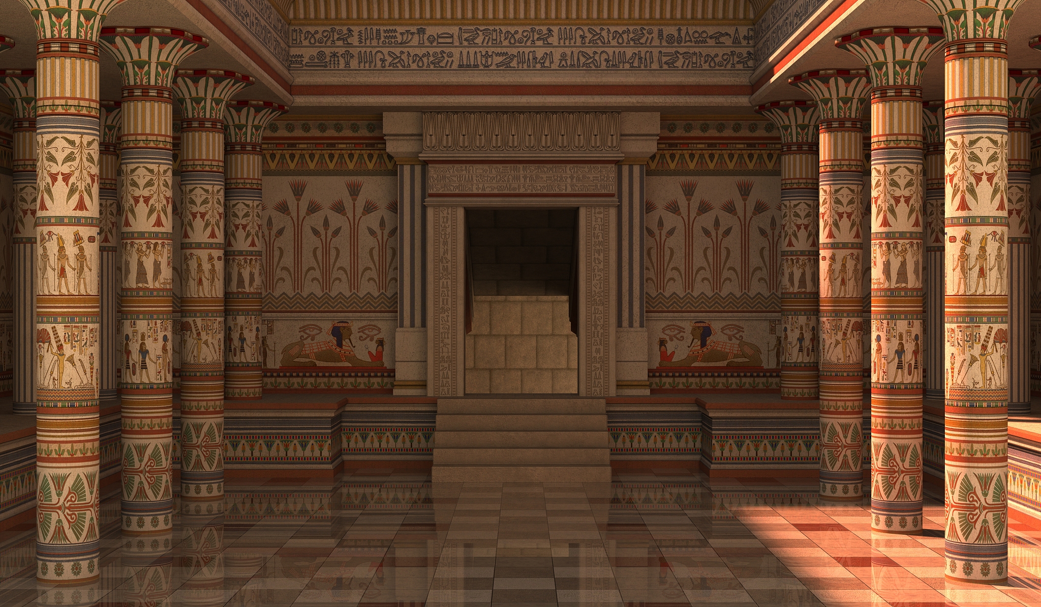 pharaohs palace 3d illustration