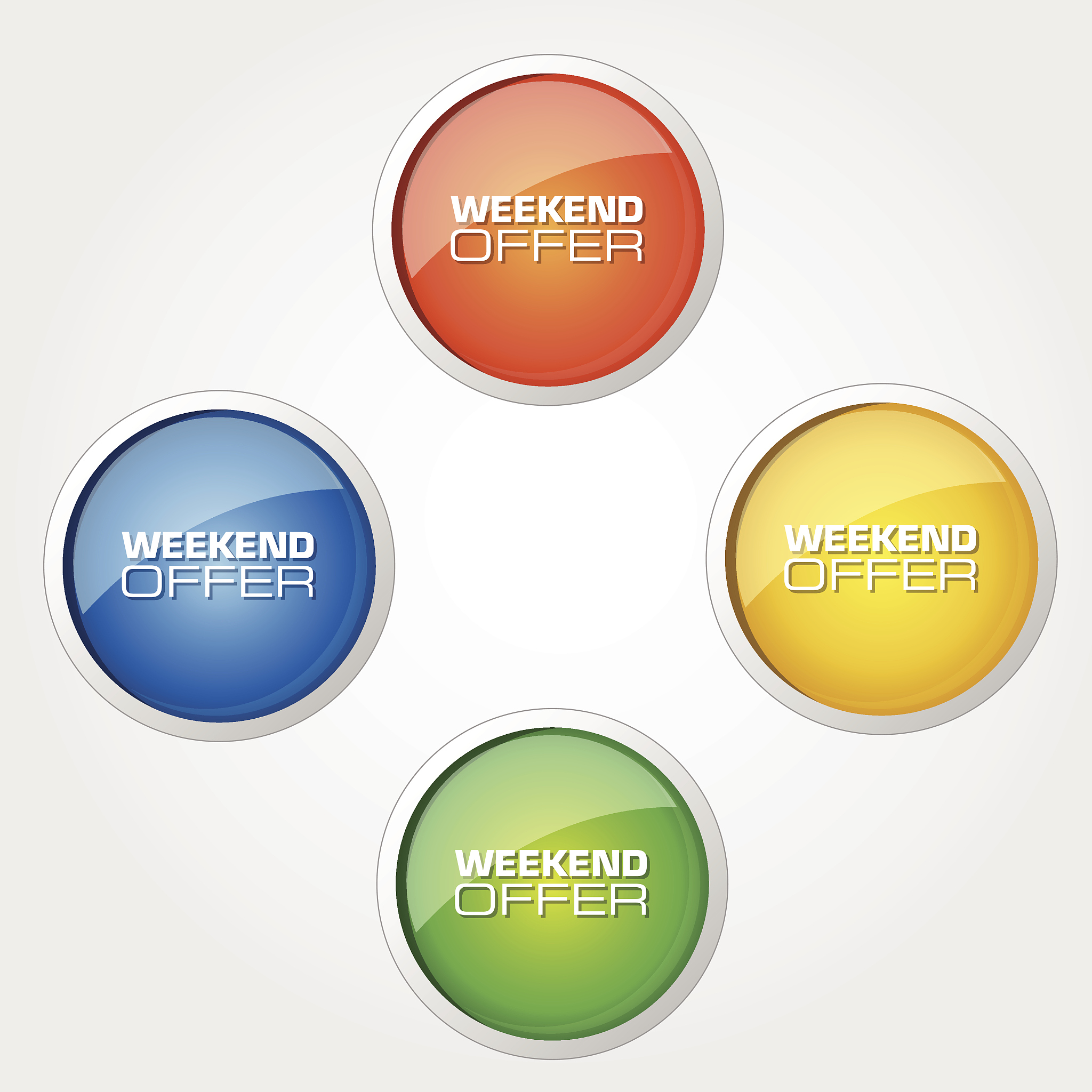 weekend offer colorful vector icon design