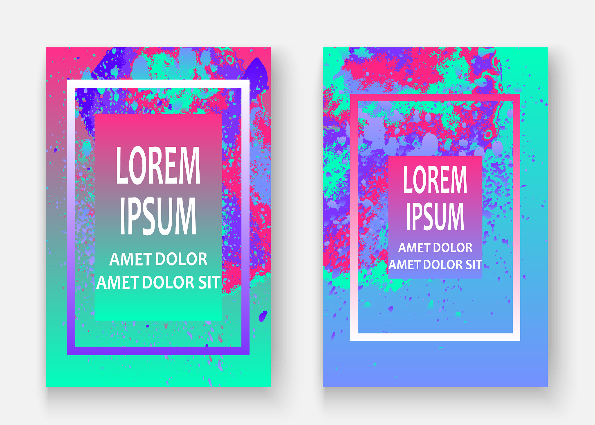 neon splash artistic cover design. fluid holographic gradient ex