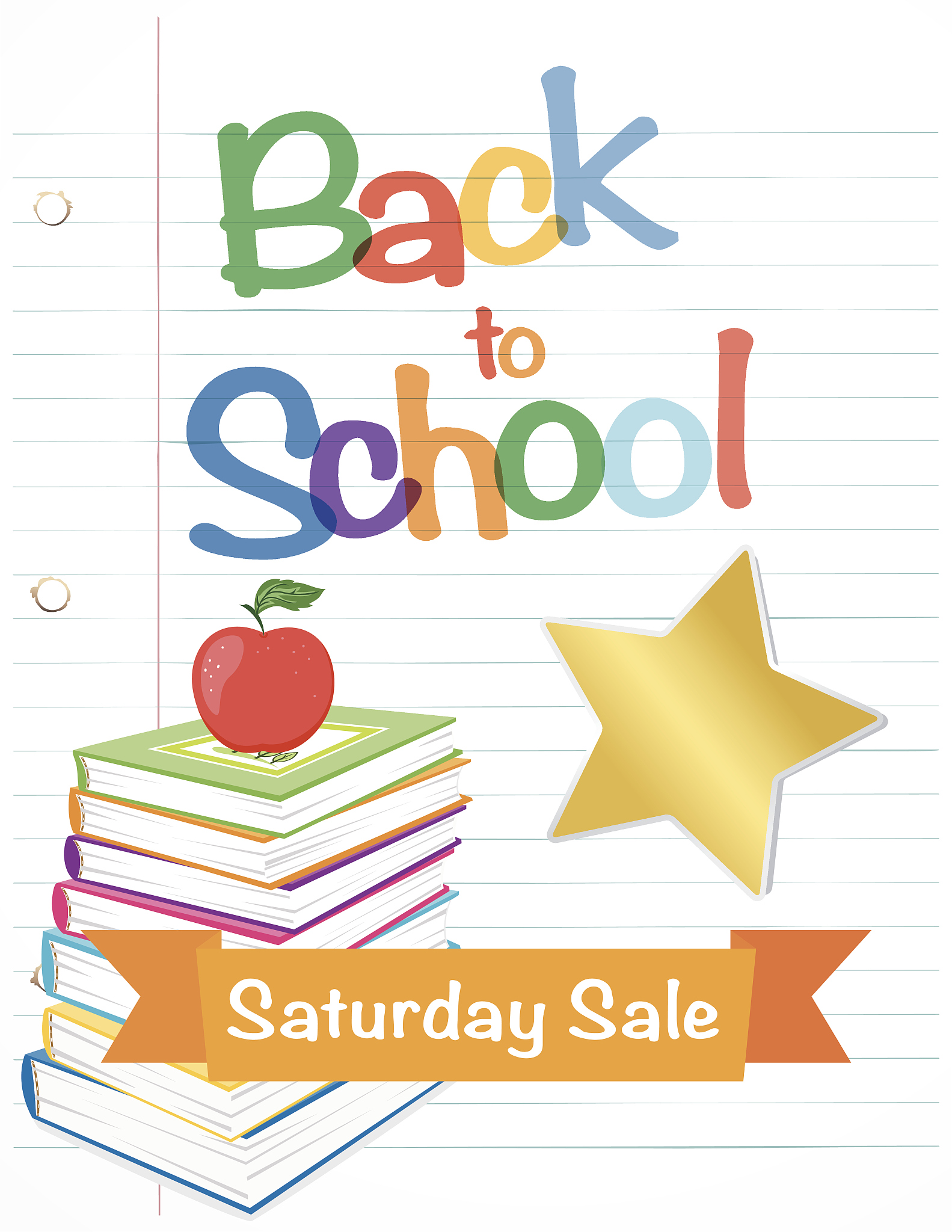 back to school fall sale lined paper