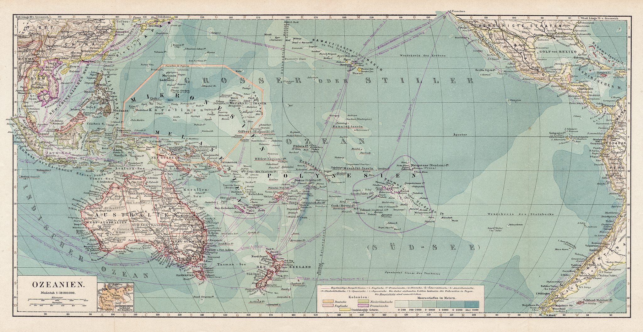 map of oceania 1900