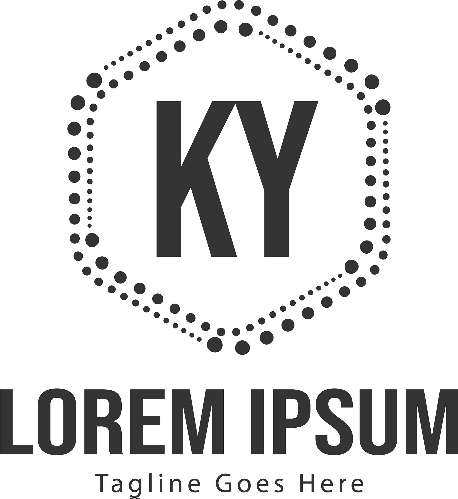 initial ky logo template with modern frame