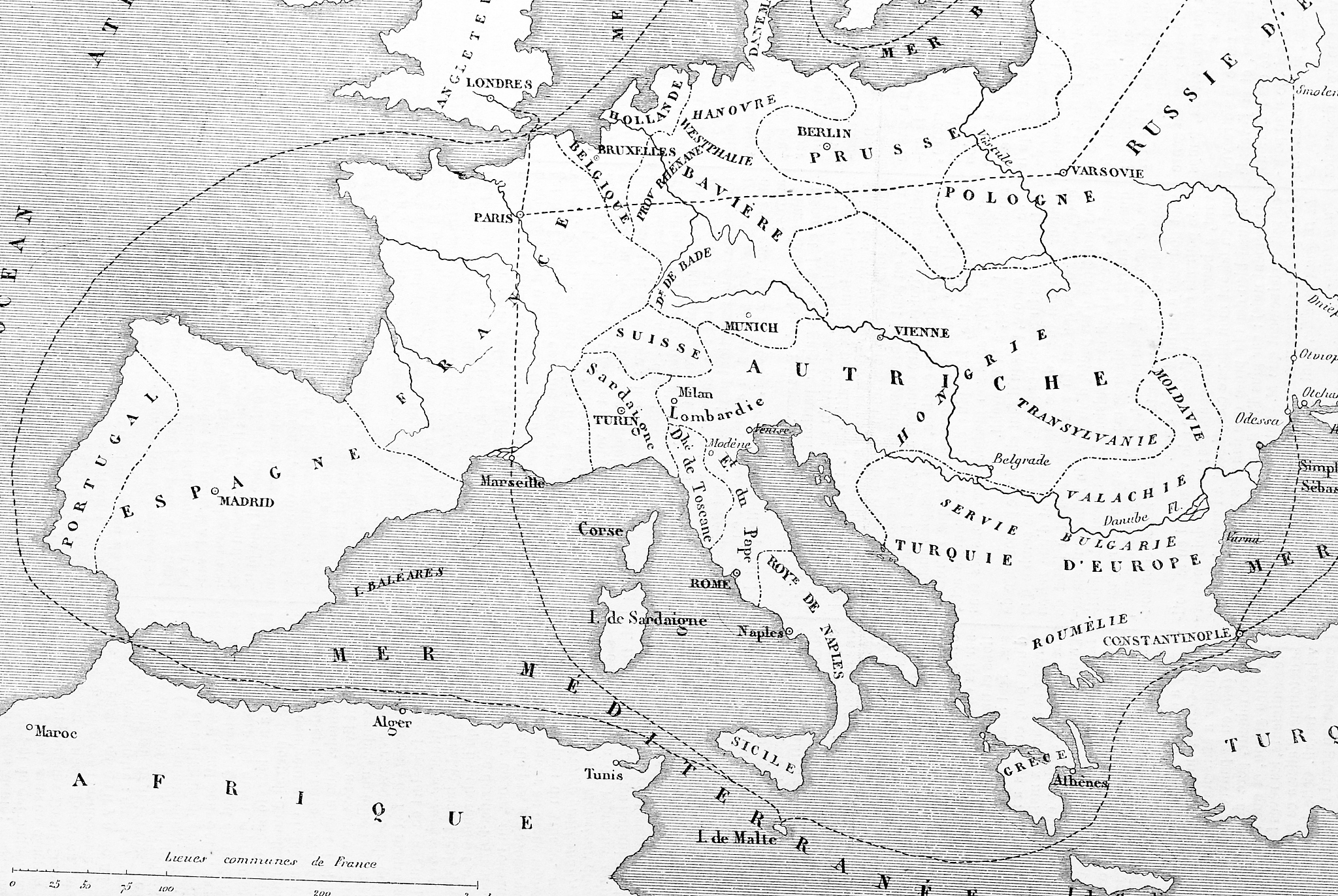 map of europe (french)