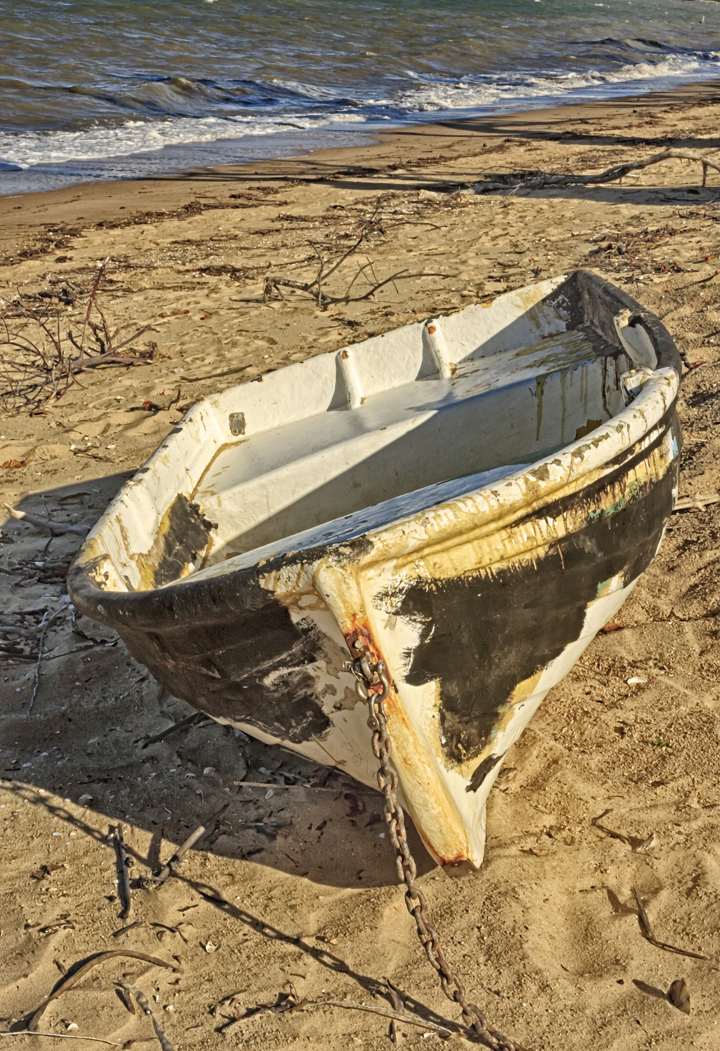 old boat on beach