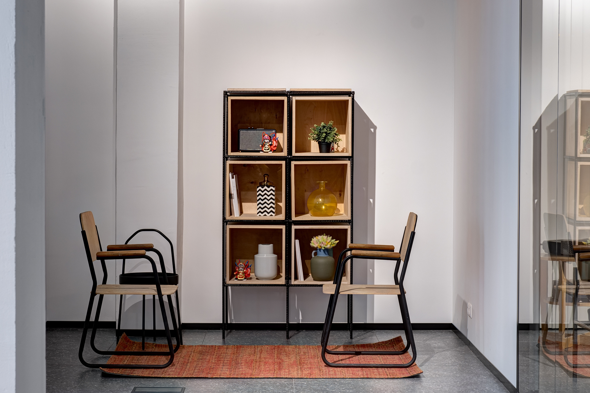 modern loft office environment with furniture