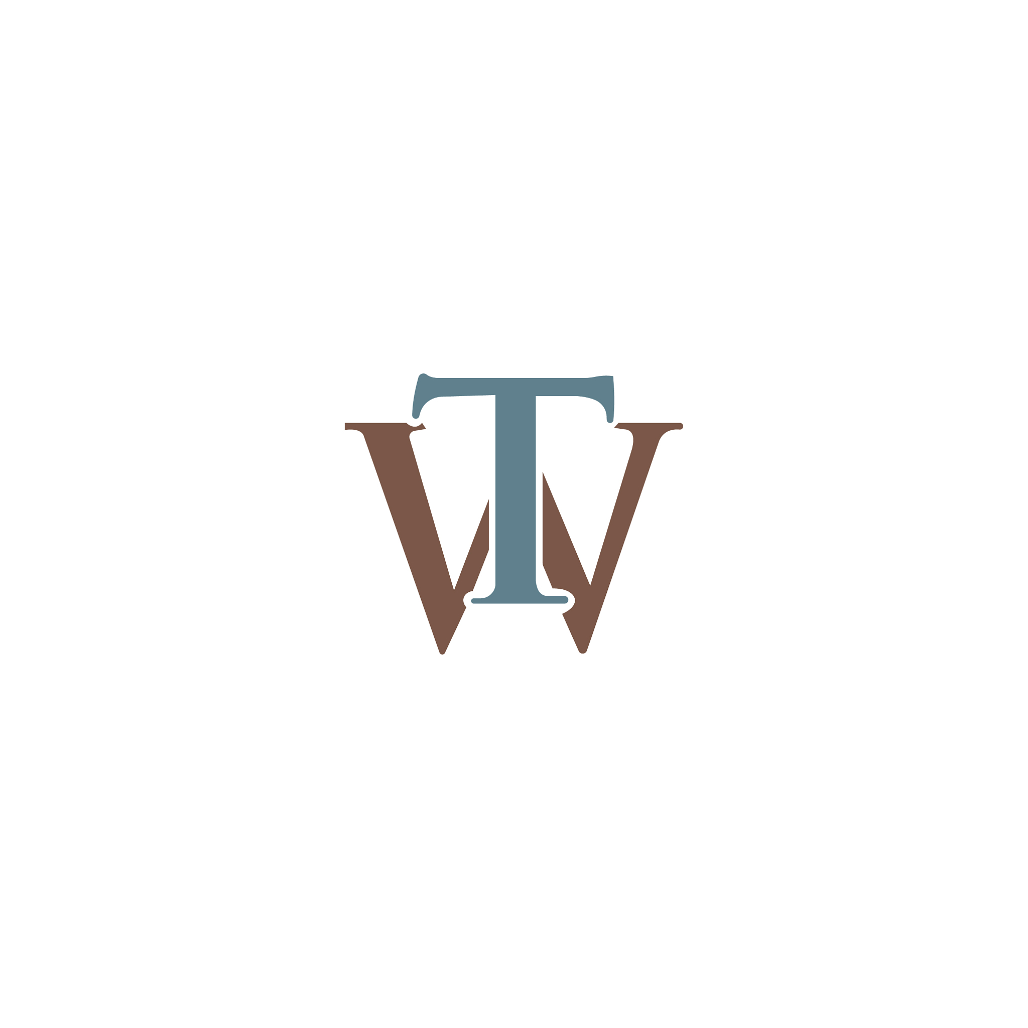 initial letter wt or tw logo design template