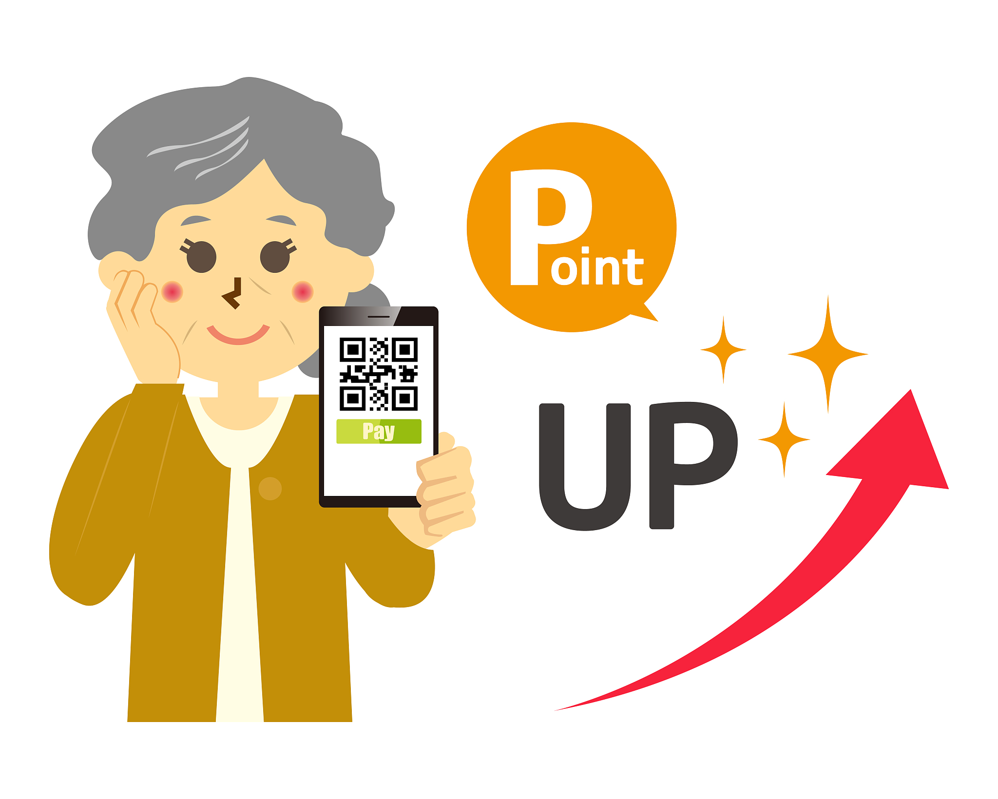 senior woman with smartphone . cashless payment .