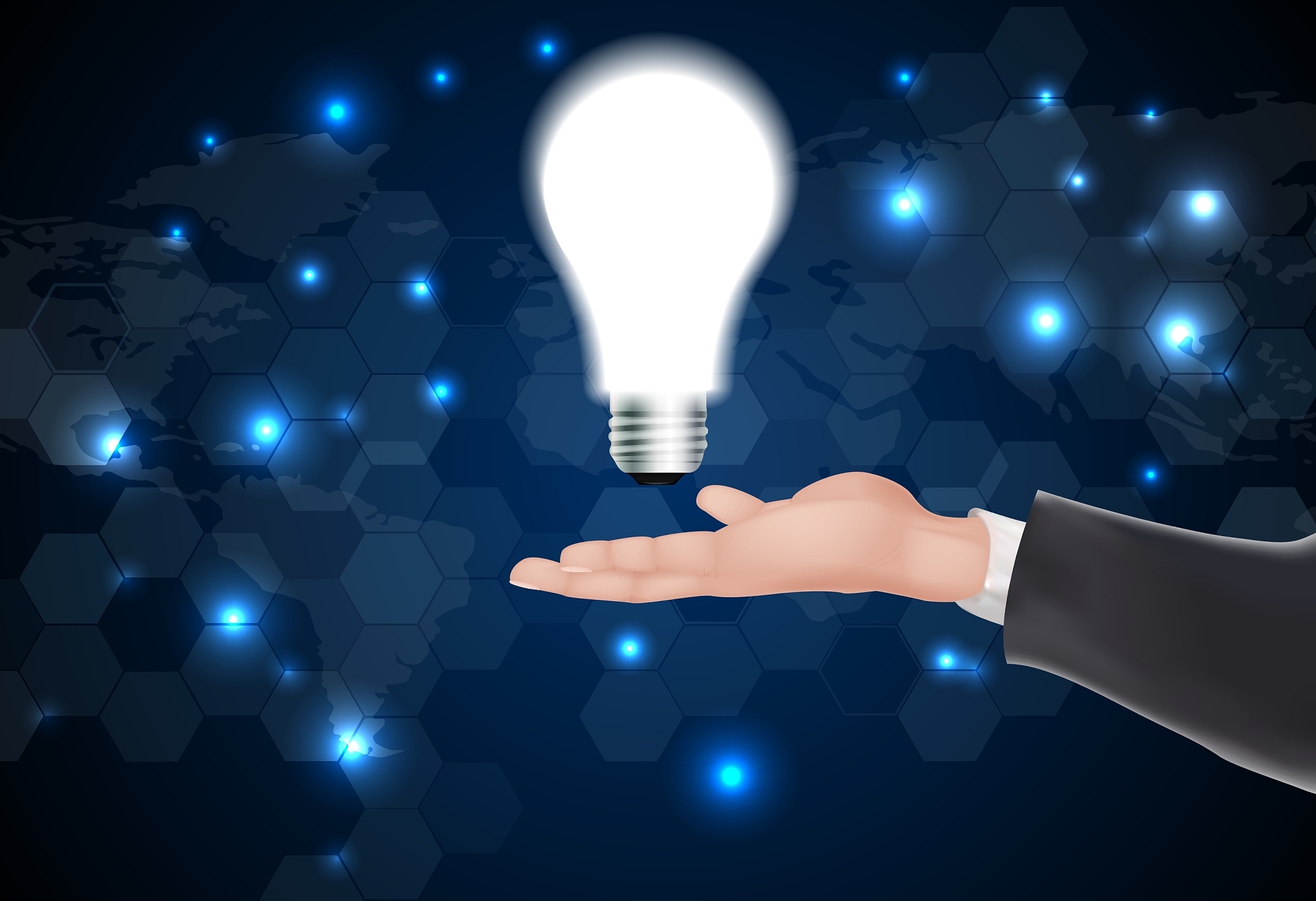 idea concept light bulb on hand