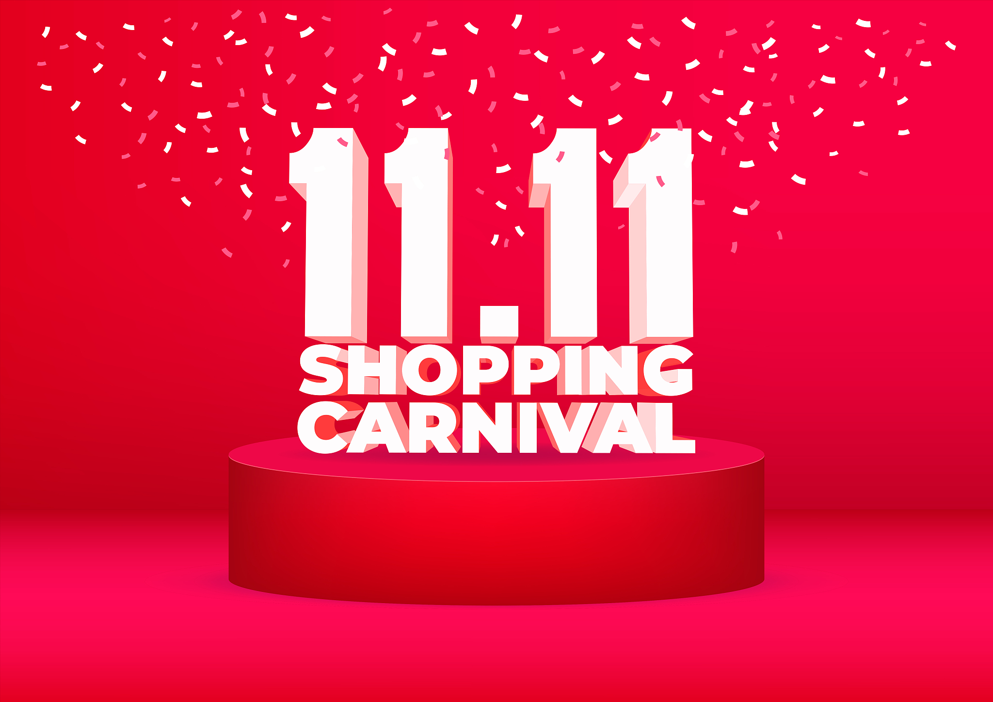 11.11 shopping carnival sale poster or flyer design. global shop