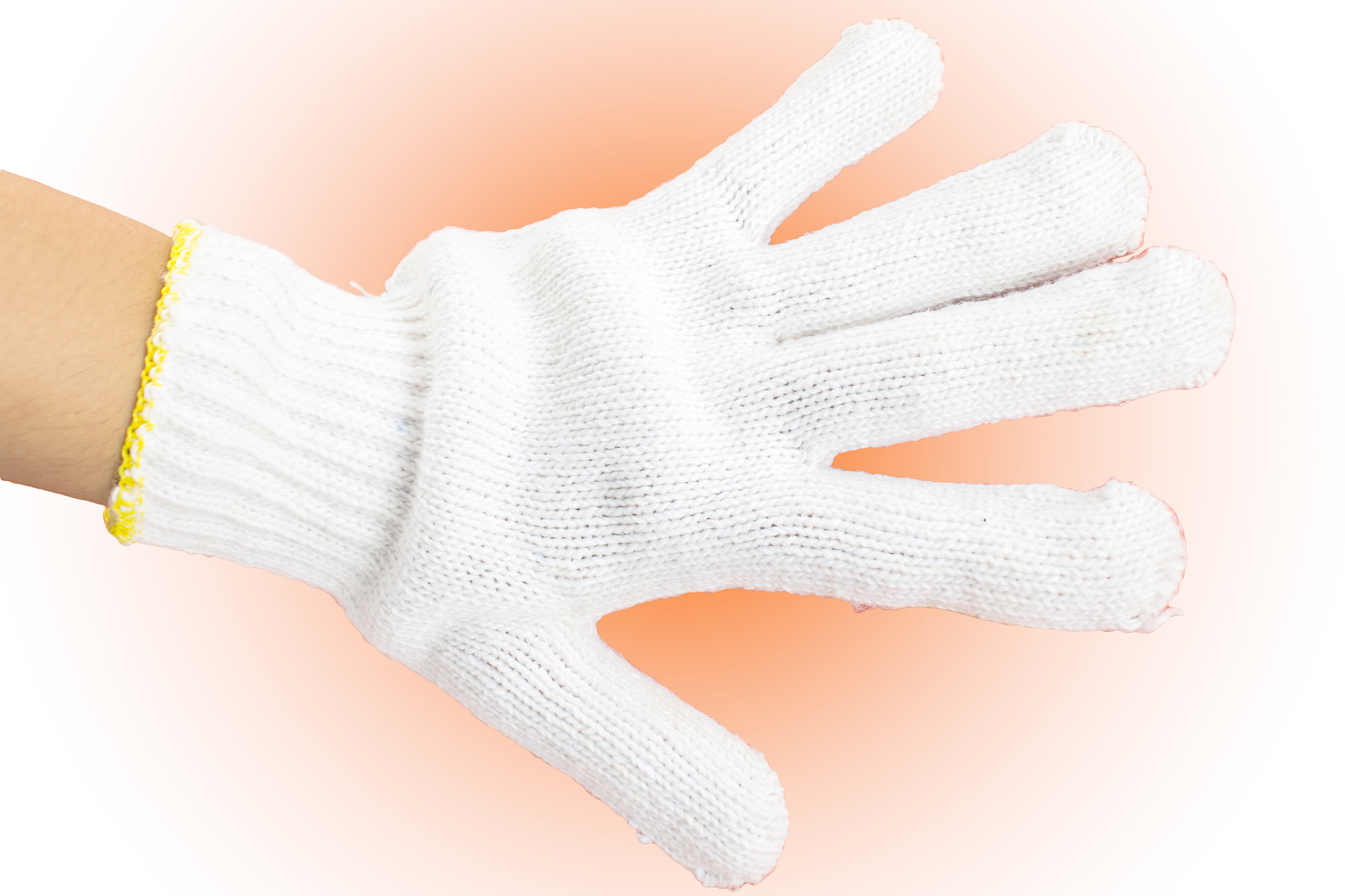 yellow and black fabric gloves
