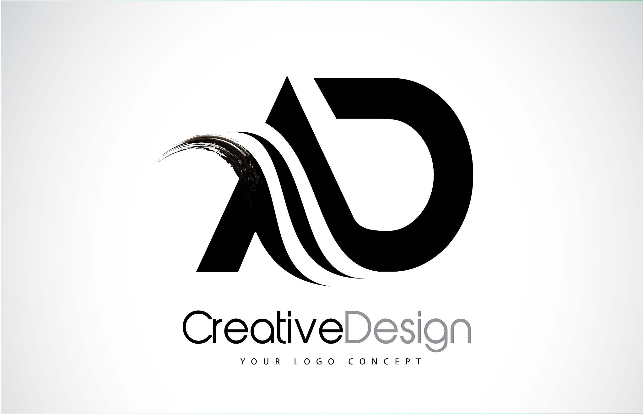 ad a d creative brush black letters design with