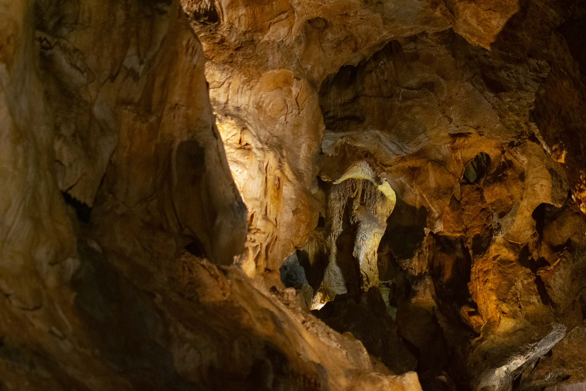 inside karst caves, stalagmites and stalactites
