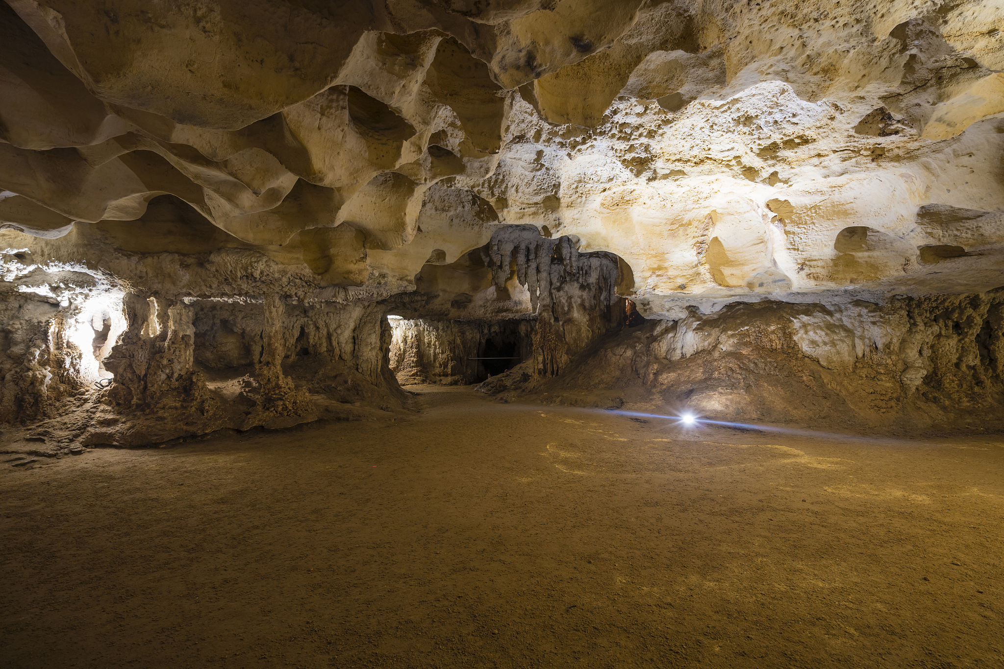 inside a limestone cave