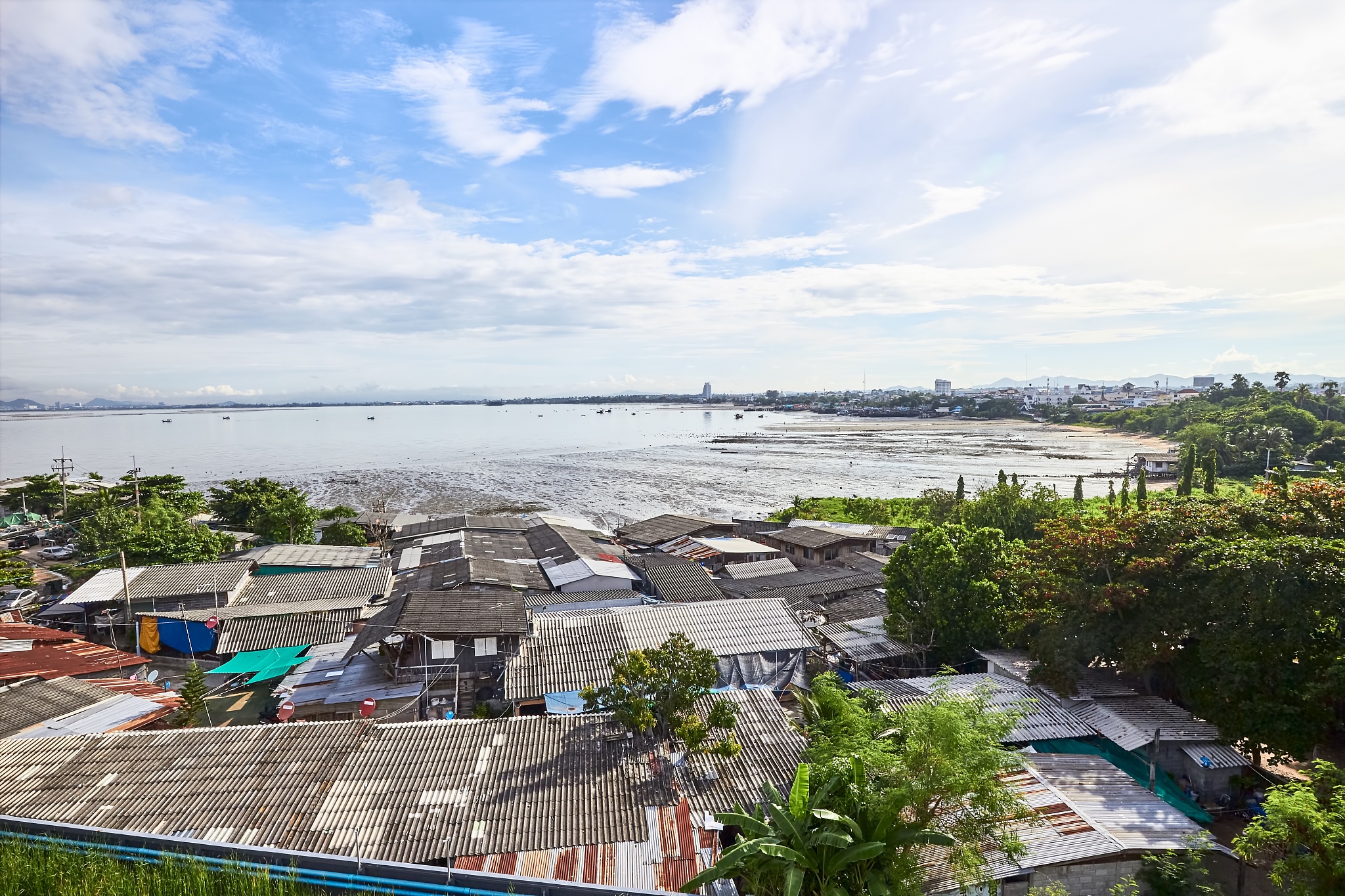 roof of house at pattaya beach, chonburi, thailand