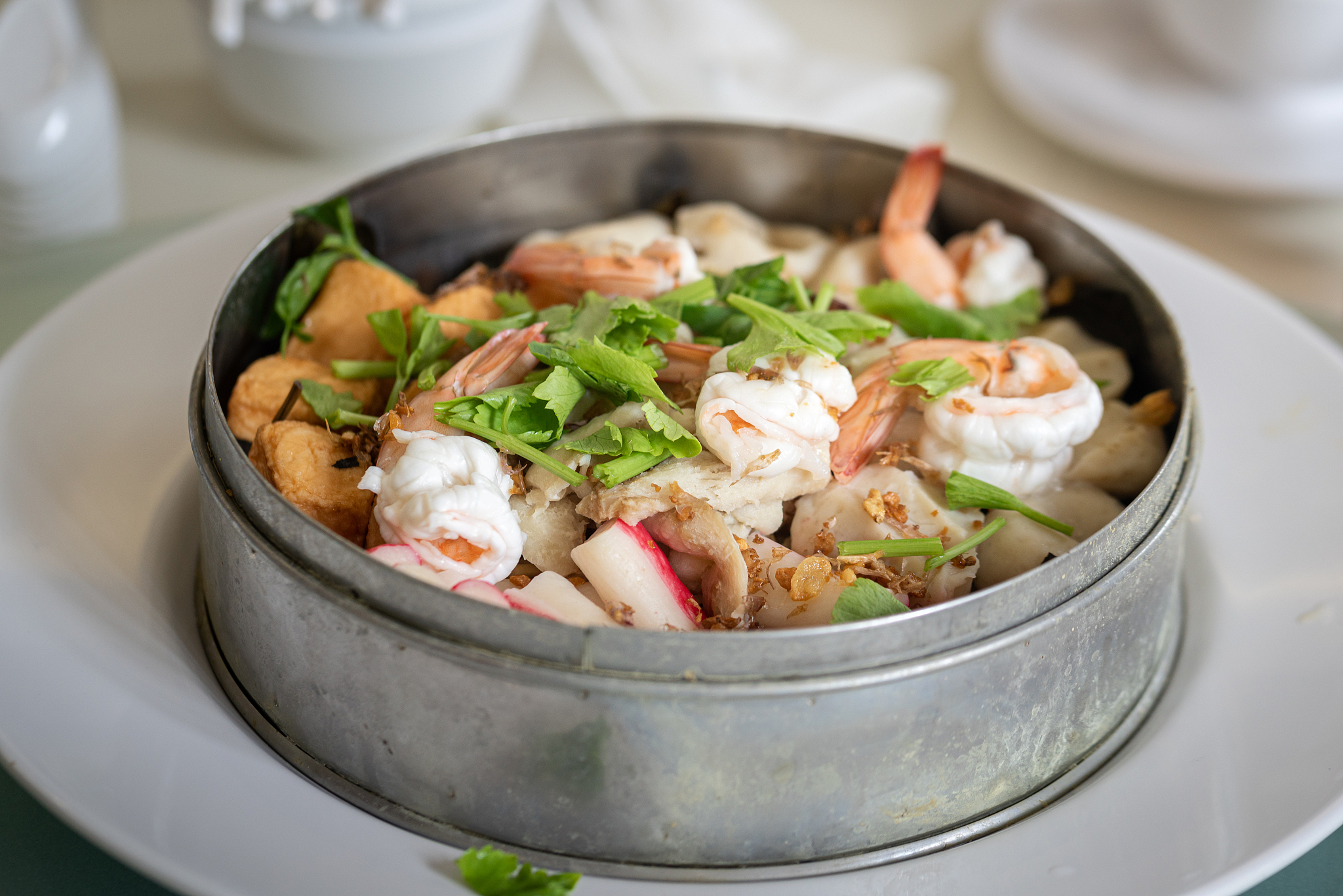 mixed of steam seafood plate.