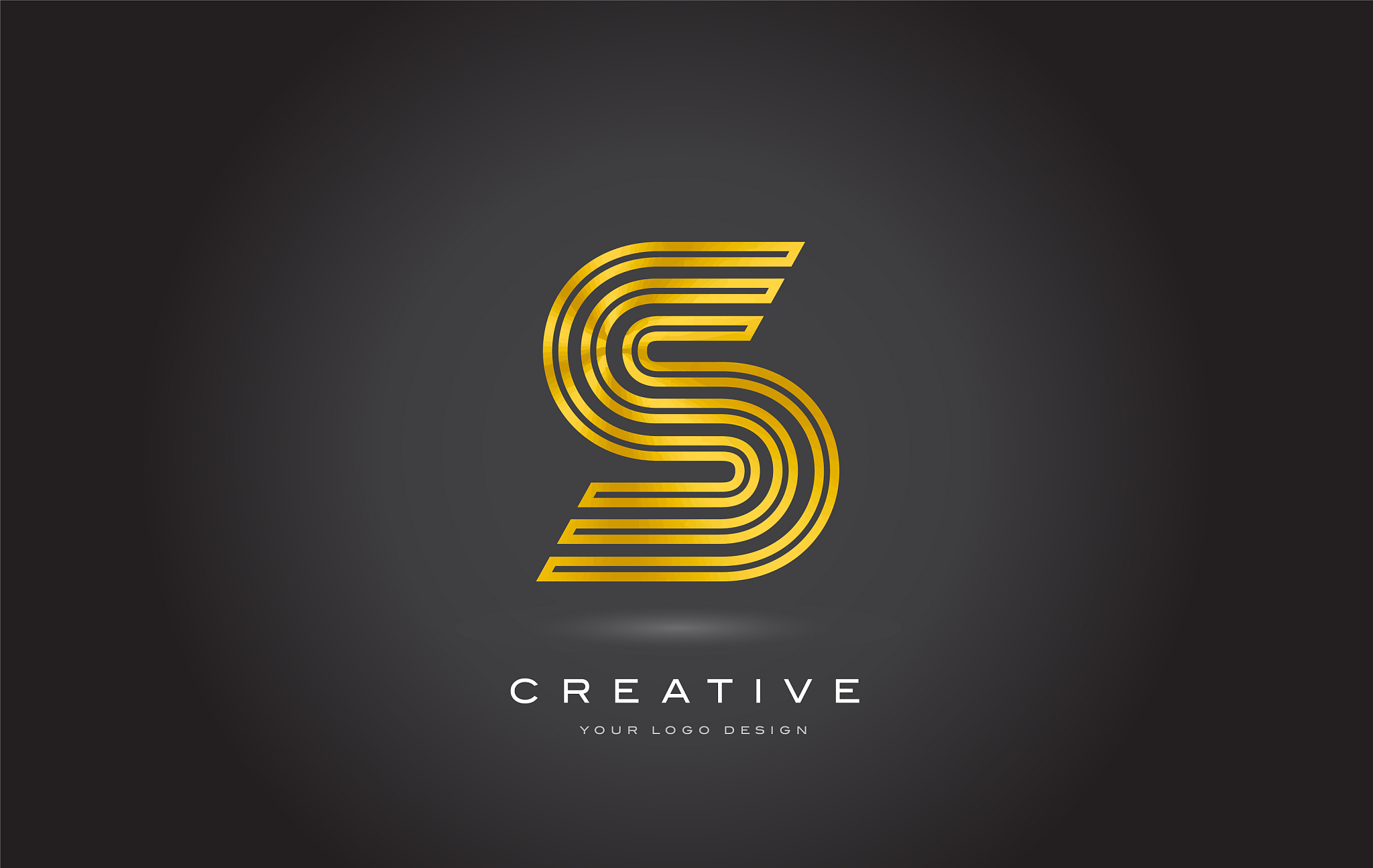 s gold letter monogram logo design modern s