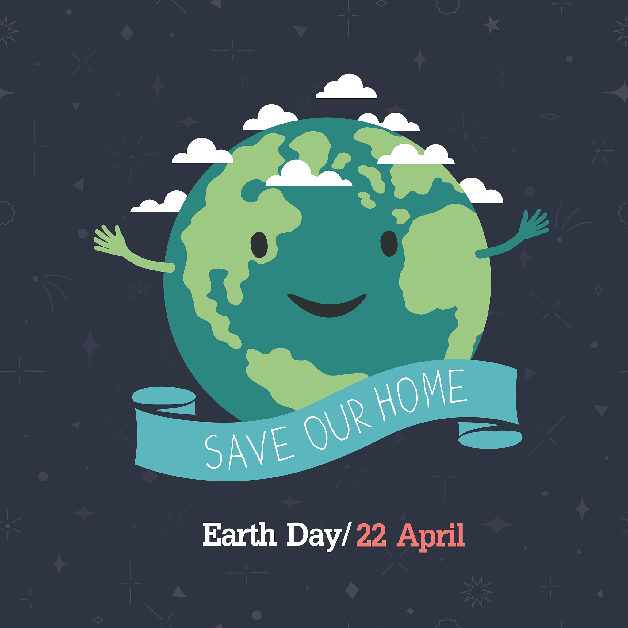 earth day 22 april save our home cartoon earth