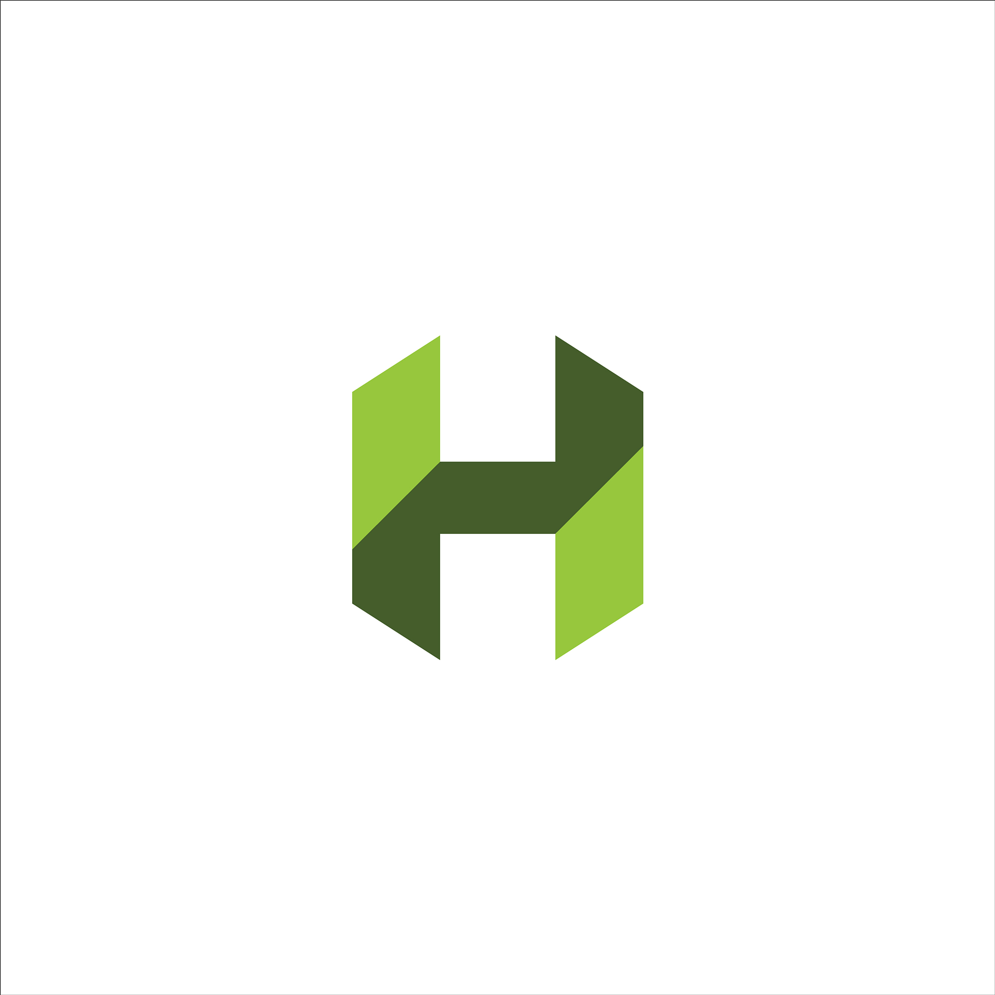 initial letter h or hh logo design template