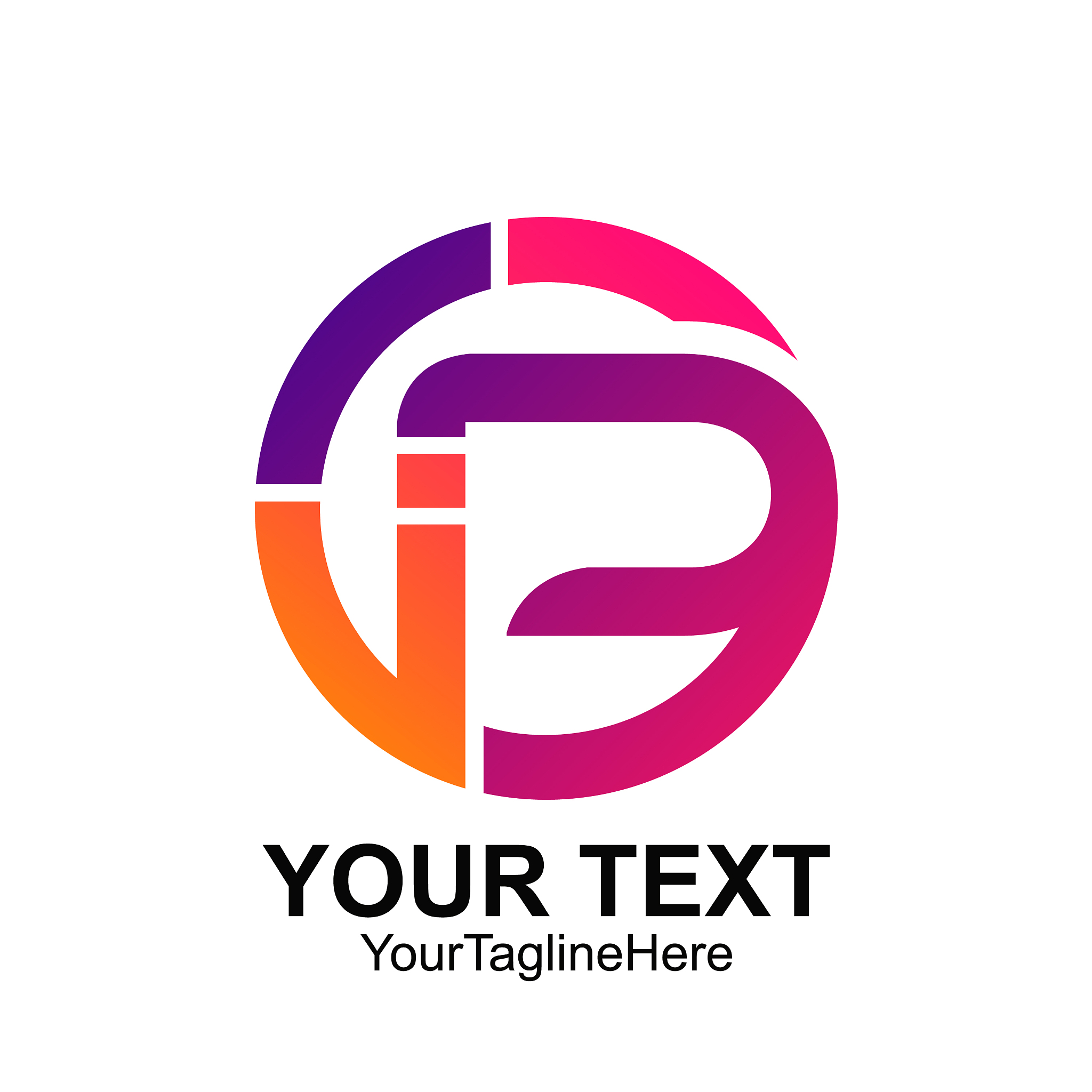 initial letter p logo template colorful circle