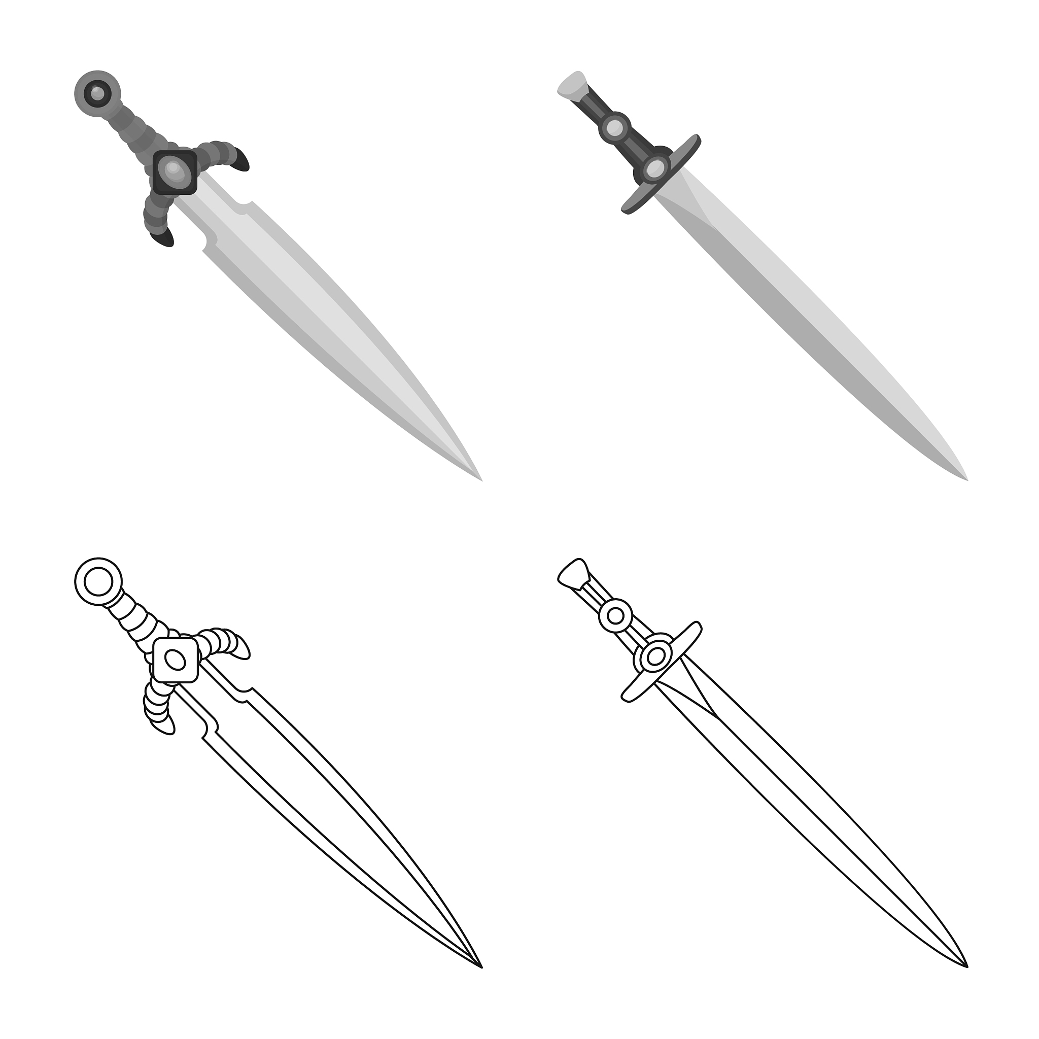 isolated object game and armor logo set of