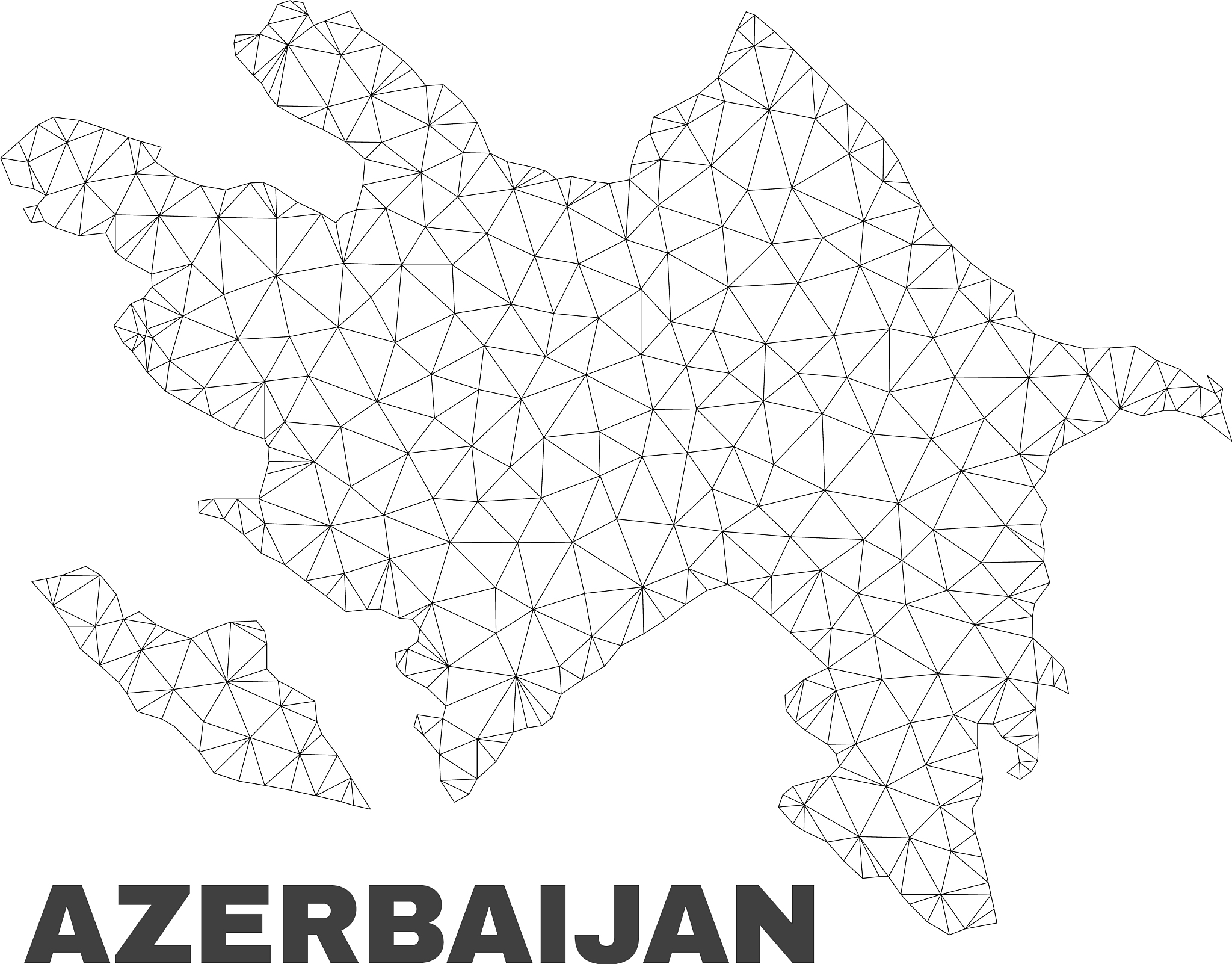 polygonal mesh azerbaijan map
