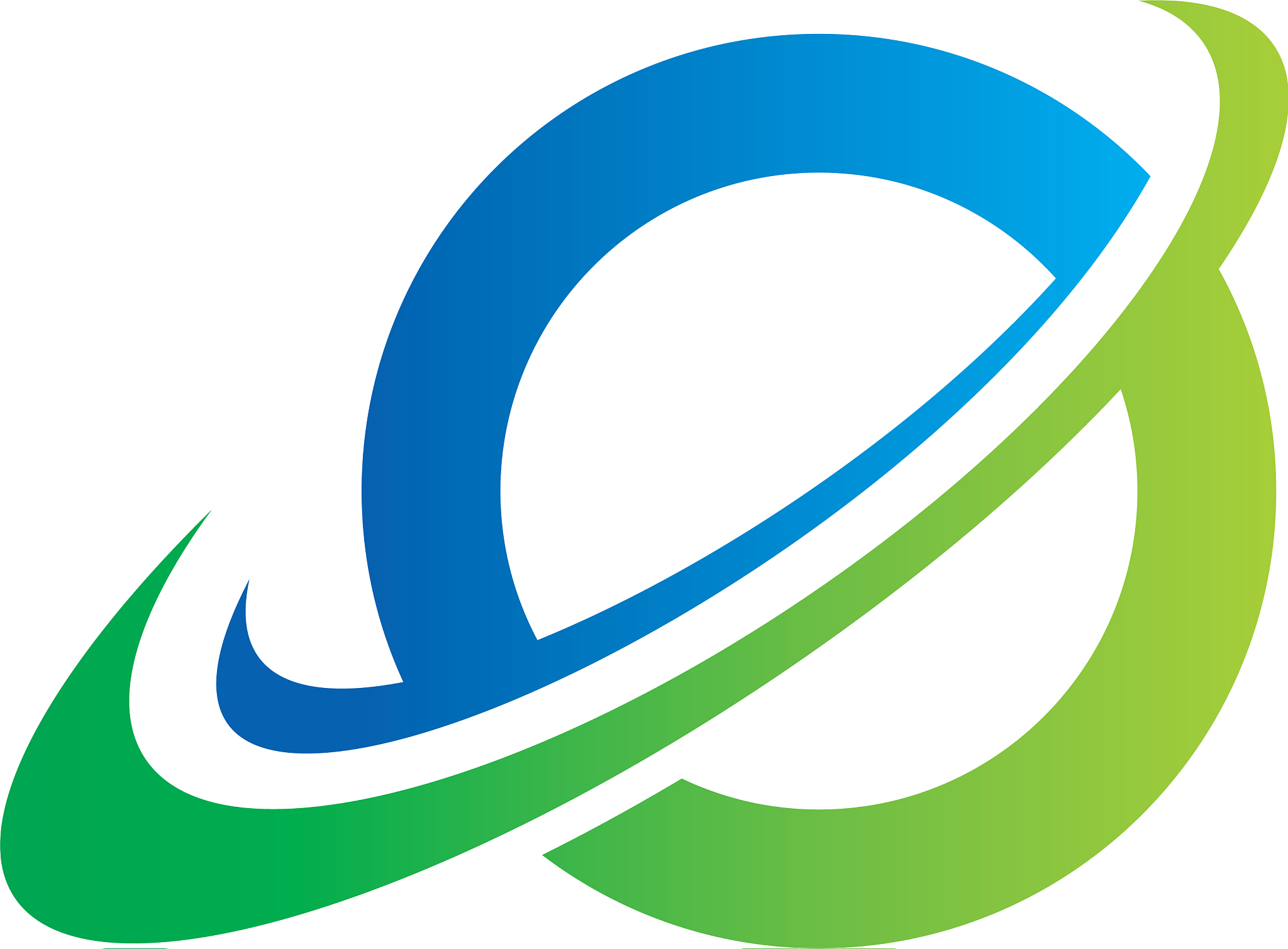round abstract colored orbit technology logo