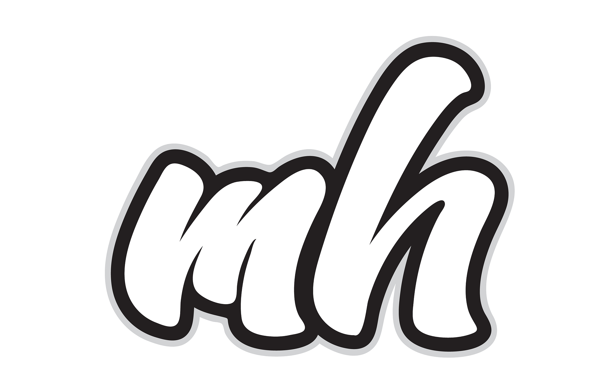 mh m h black and white alphabet letter logo