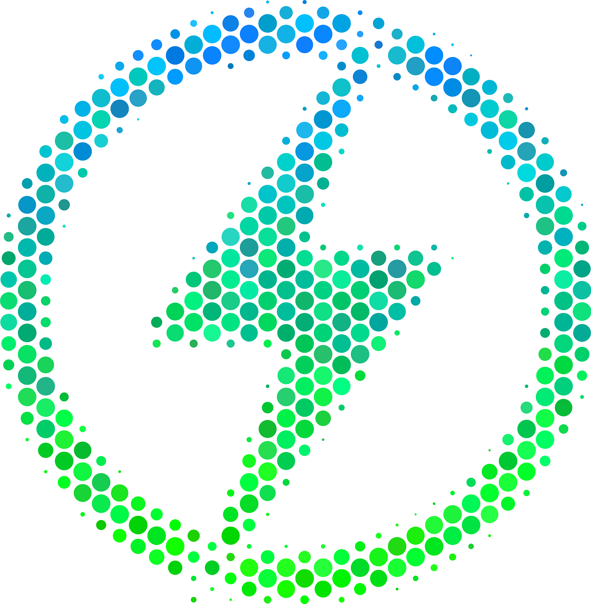 halftone blue-green electric power icon