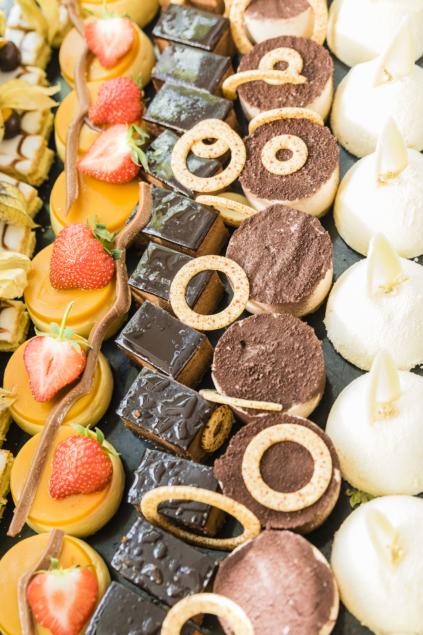exhibition with a variety of cakes, desserts and chocolates