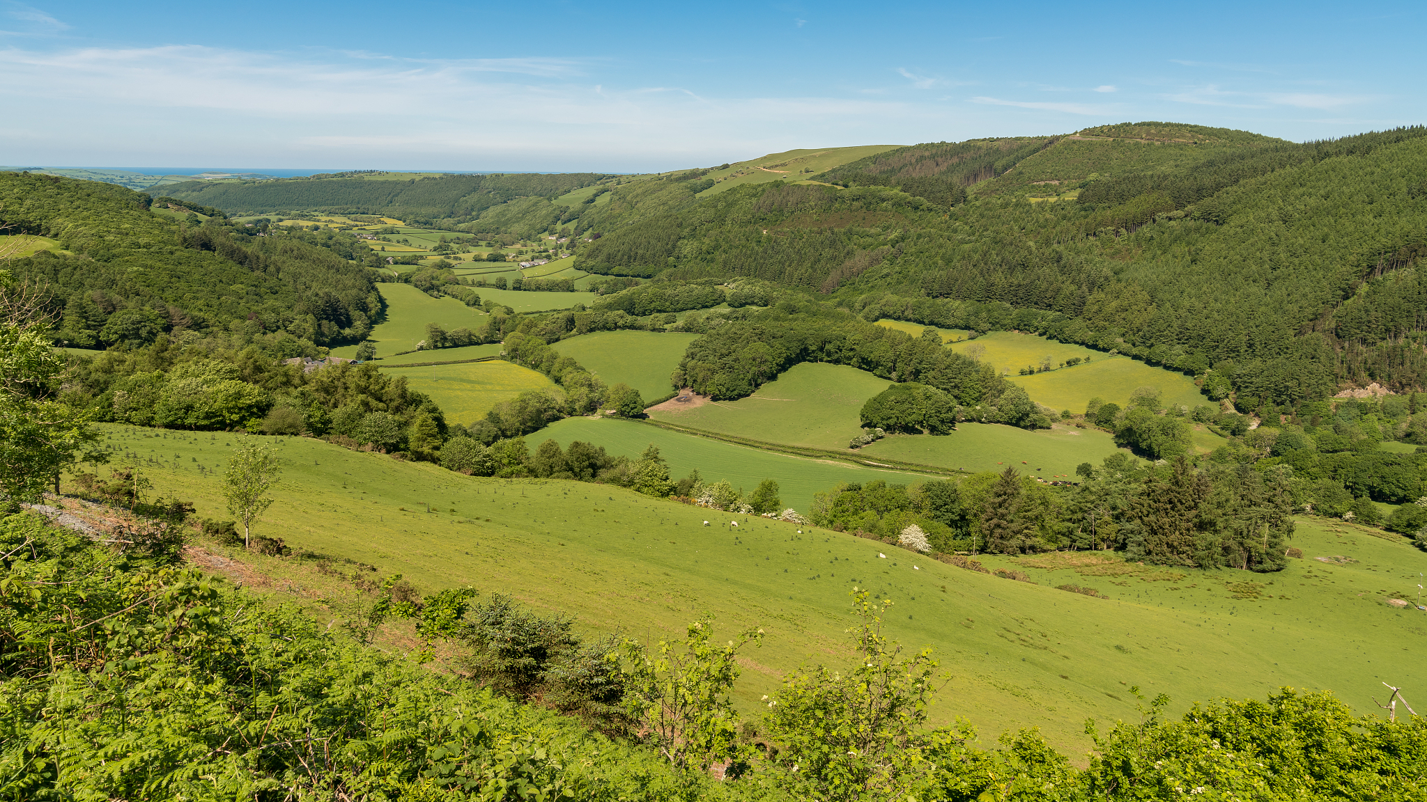 welsh landscape near nant yr arian, uk