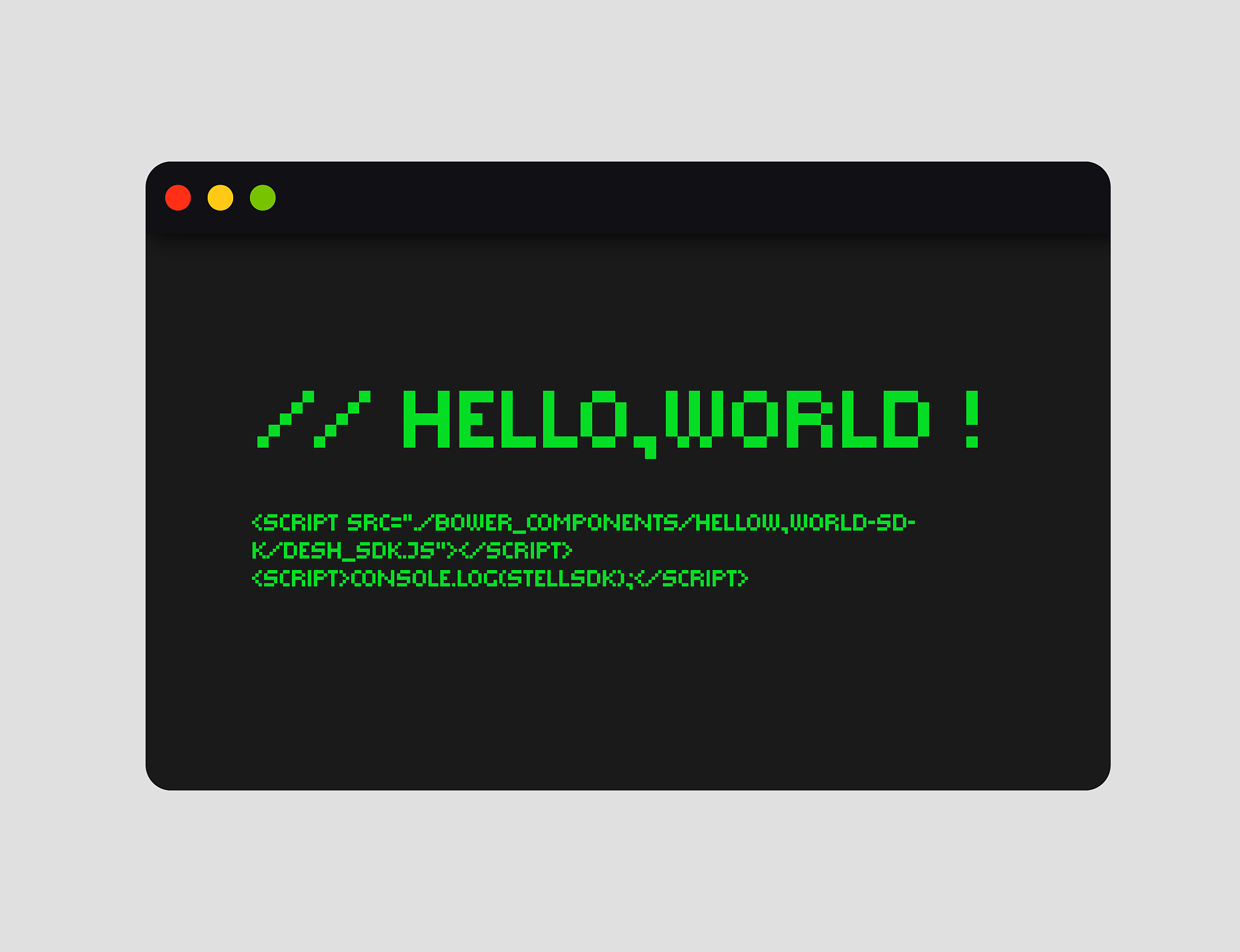 hello world code illustration