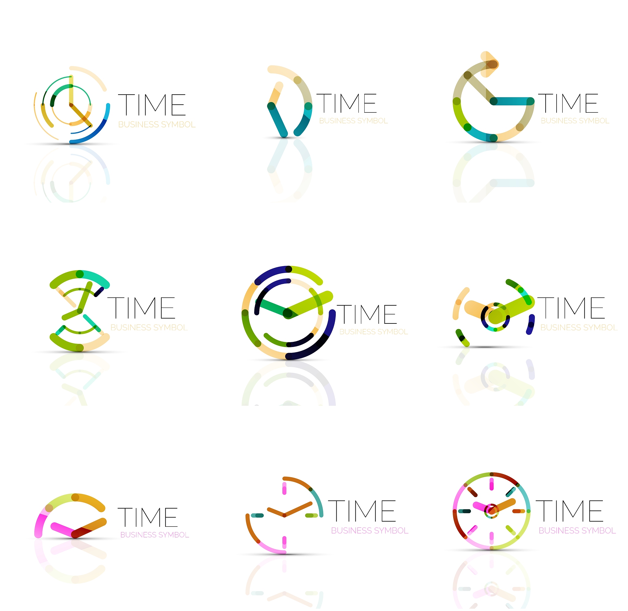 linear time abstract logo set connected