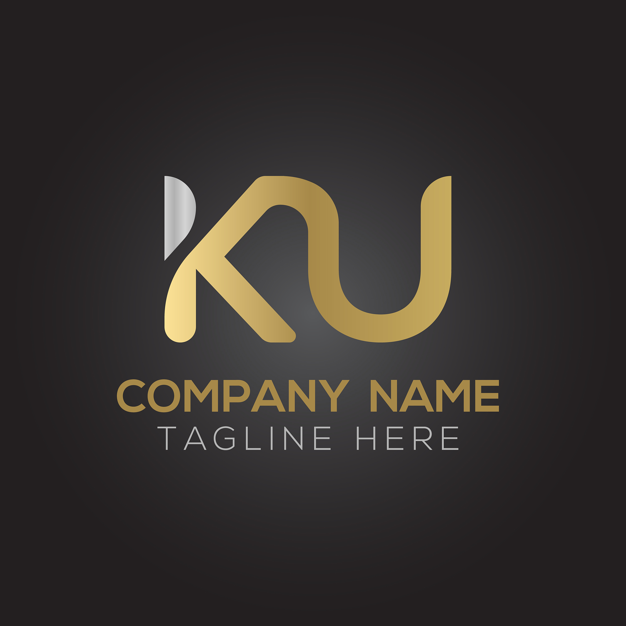 initial alphabet ku logo design template abstract