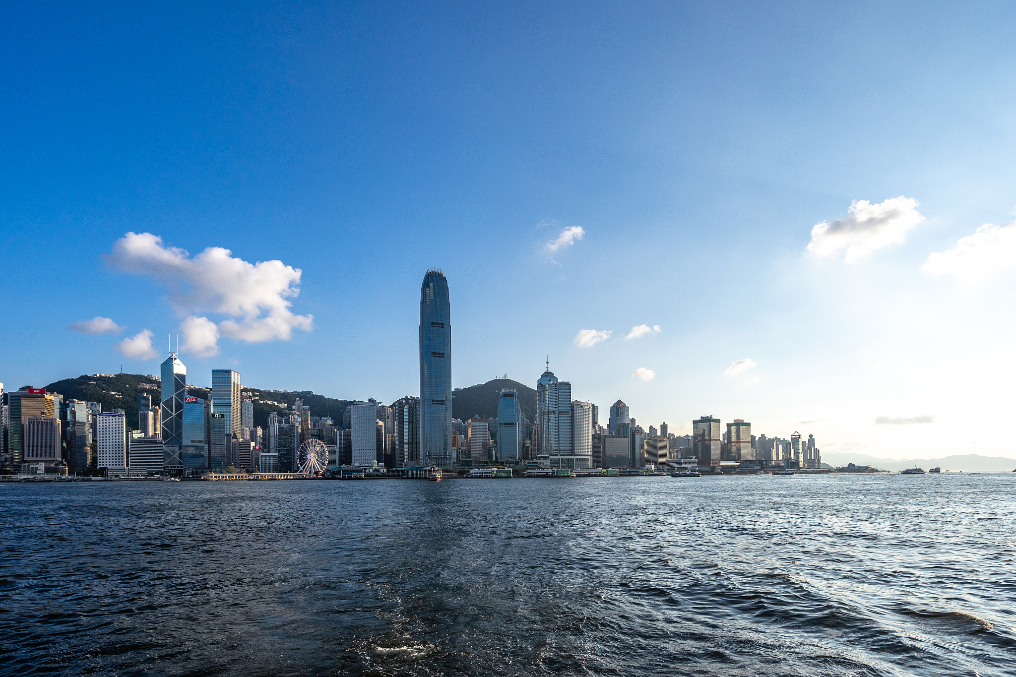panoramic city skyline in hong kong china