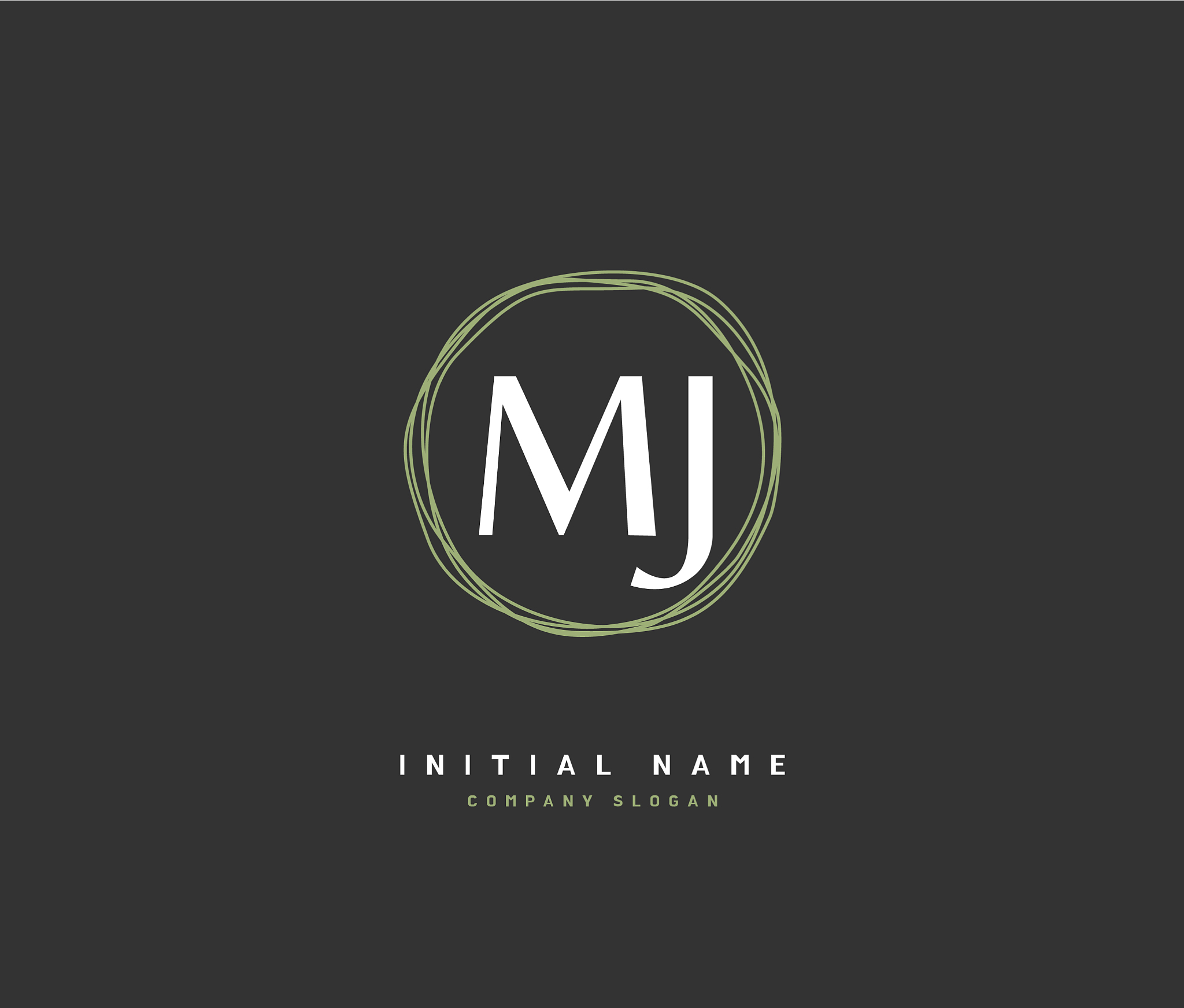 m j mj beauty initial logo handwriting logo of