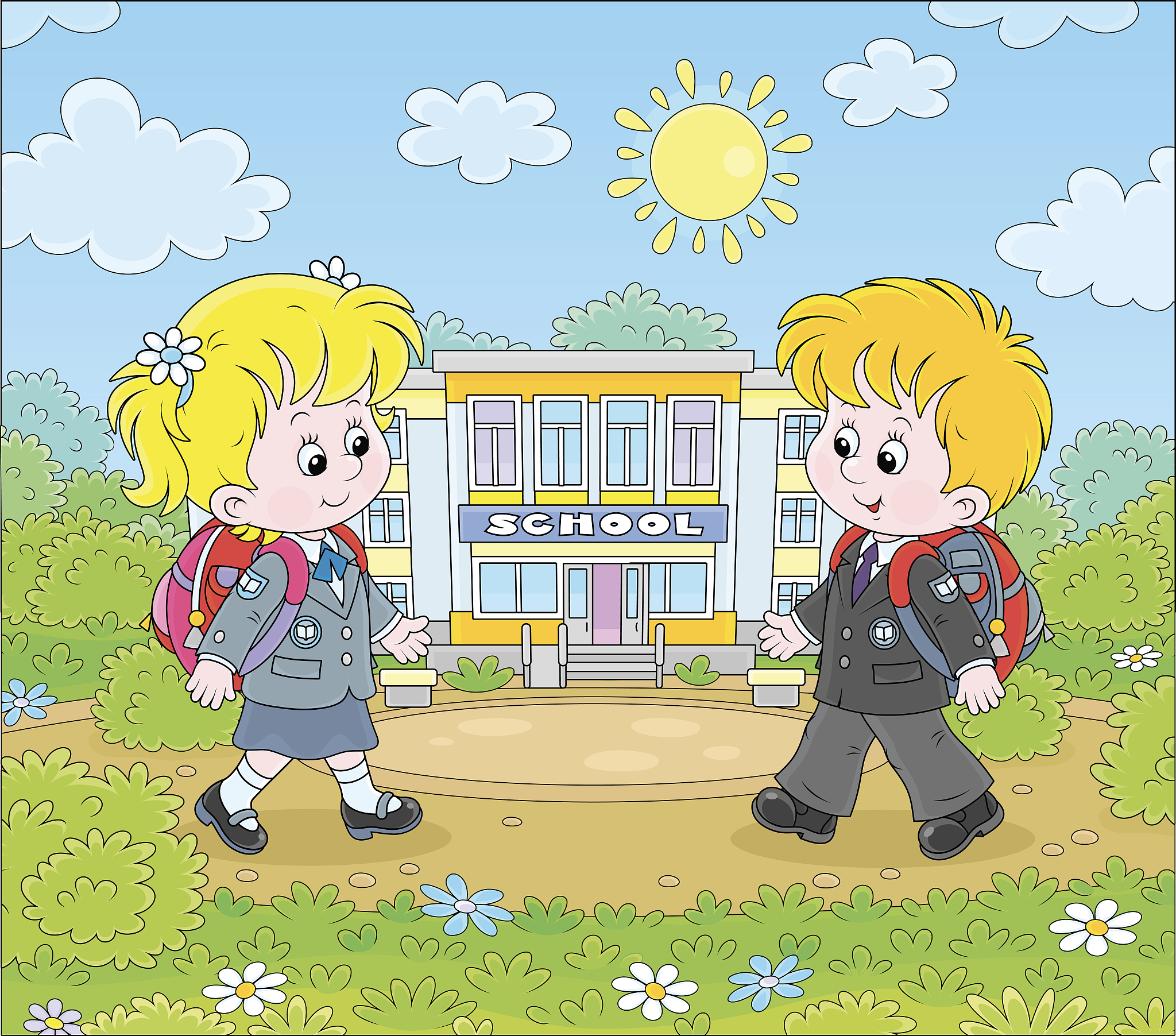 sch<strong>oo</strong>lchildren going to school
