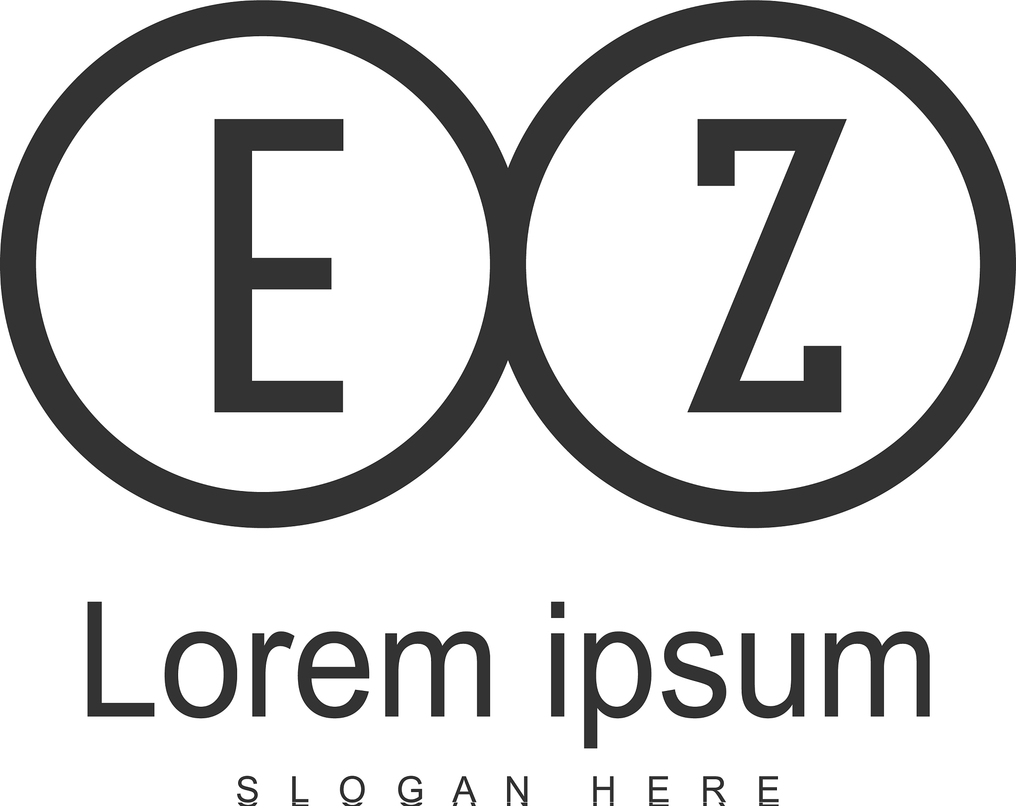 initial ez logo template with modern frame