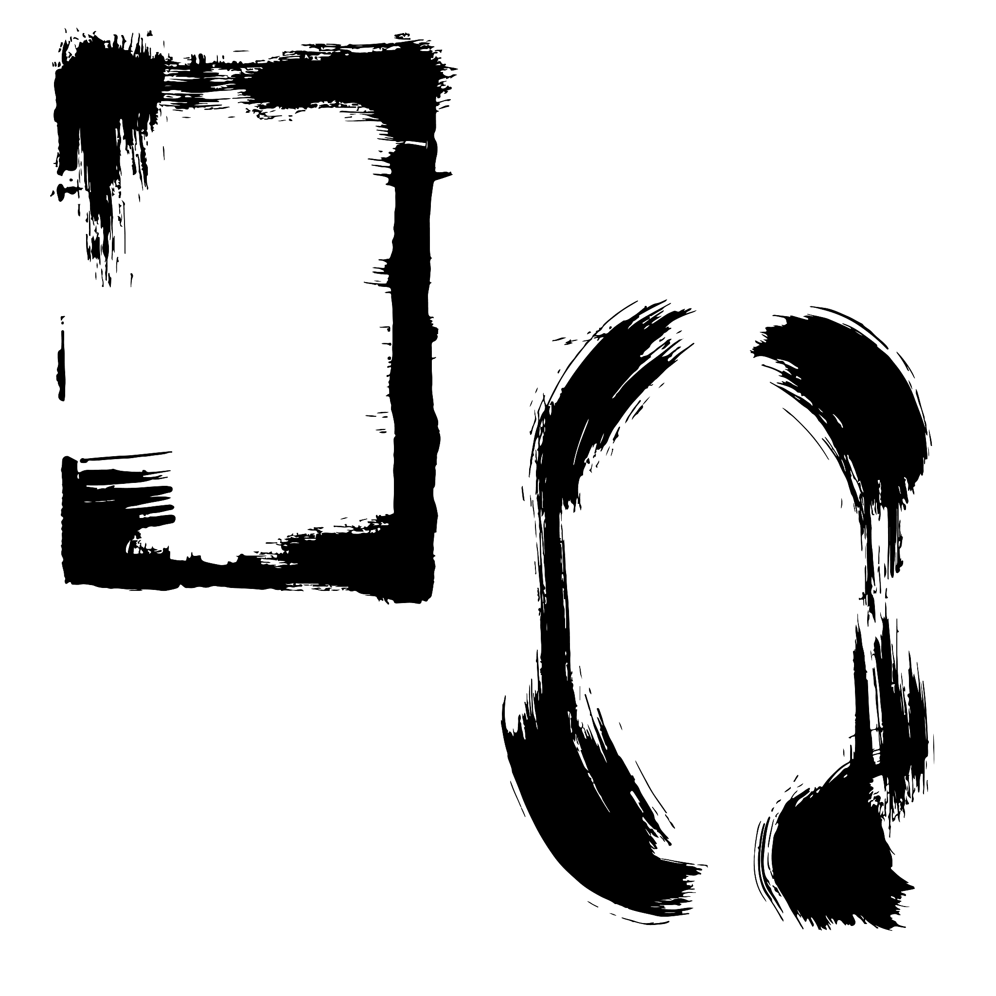 vector dry brush frames. hand drawn artistic frames. black and w
