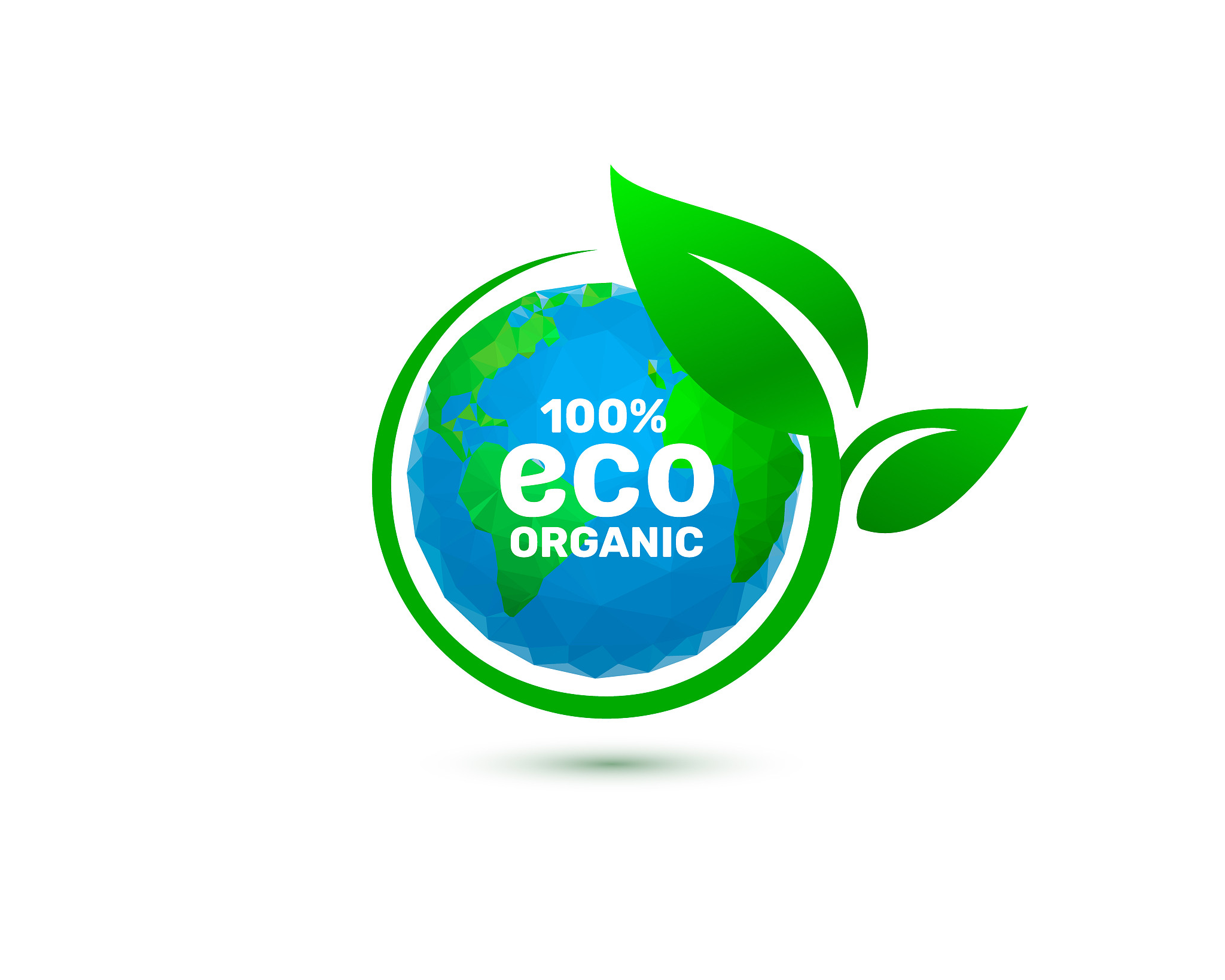 eco green organic leaf of a tree, icon on a white background.
