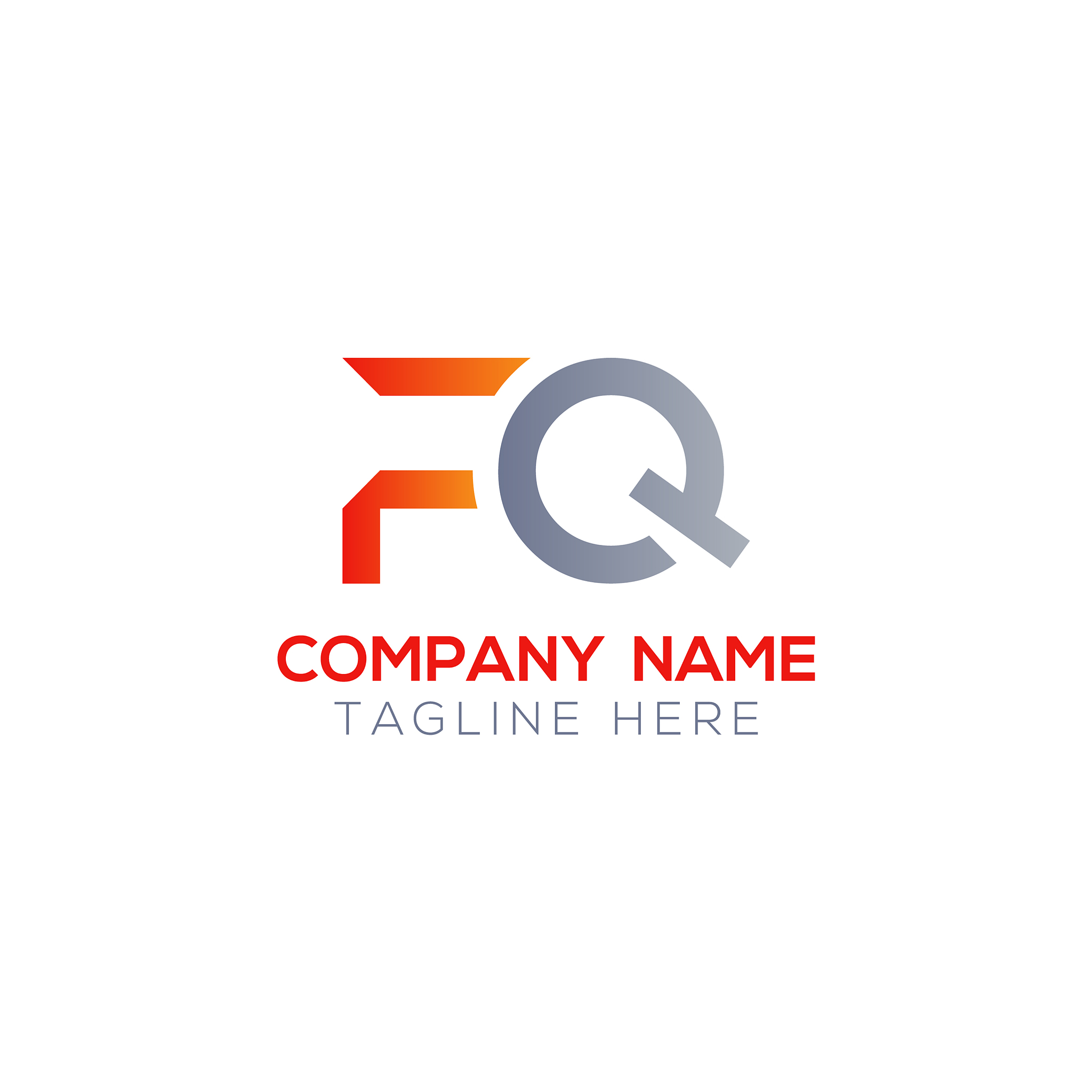 initial letter fq logo design template creative