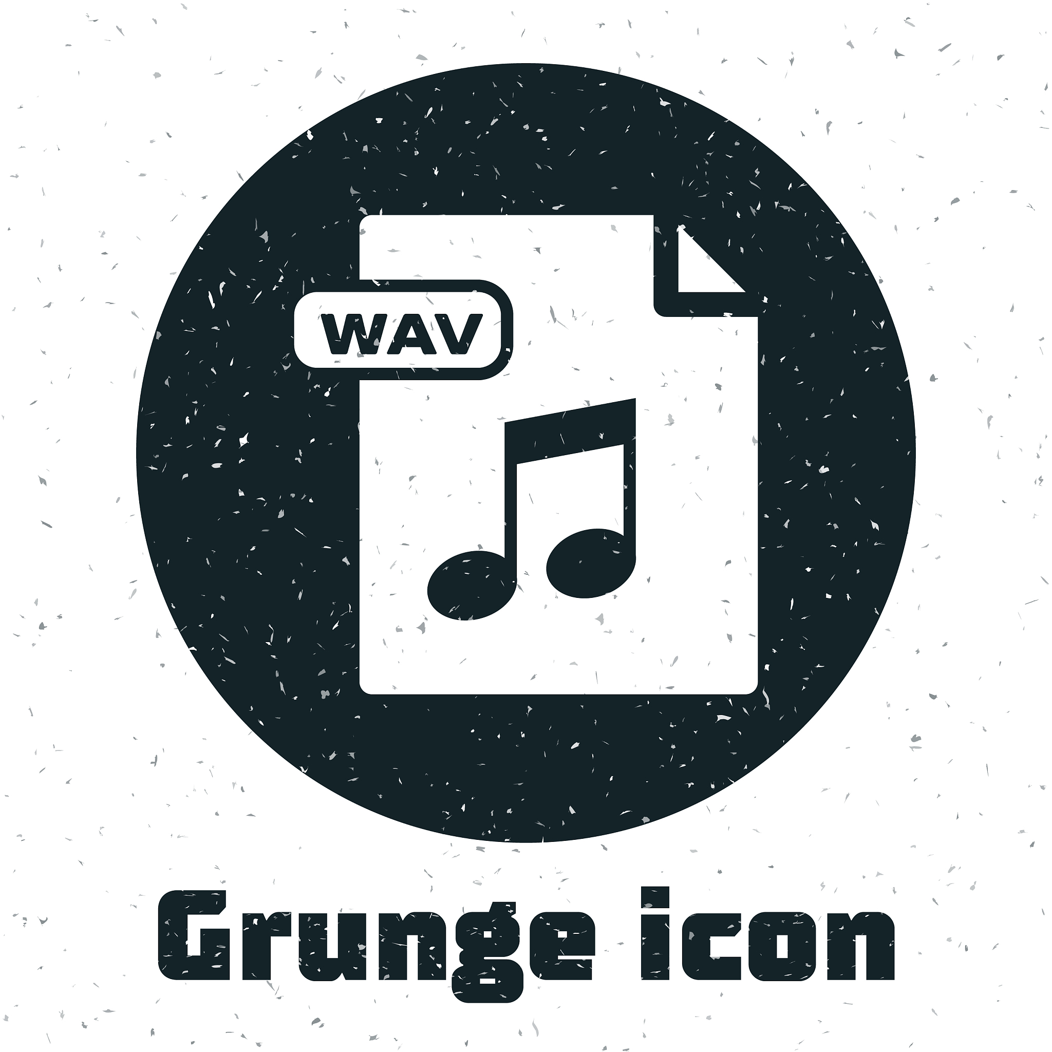 grunge wav file document download wav button icon