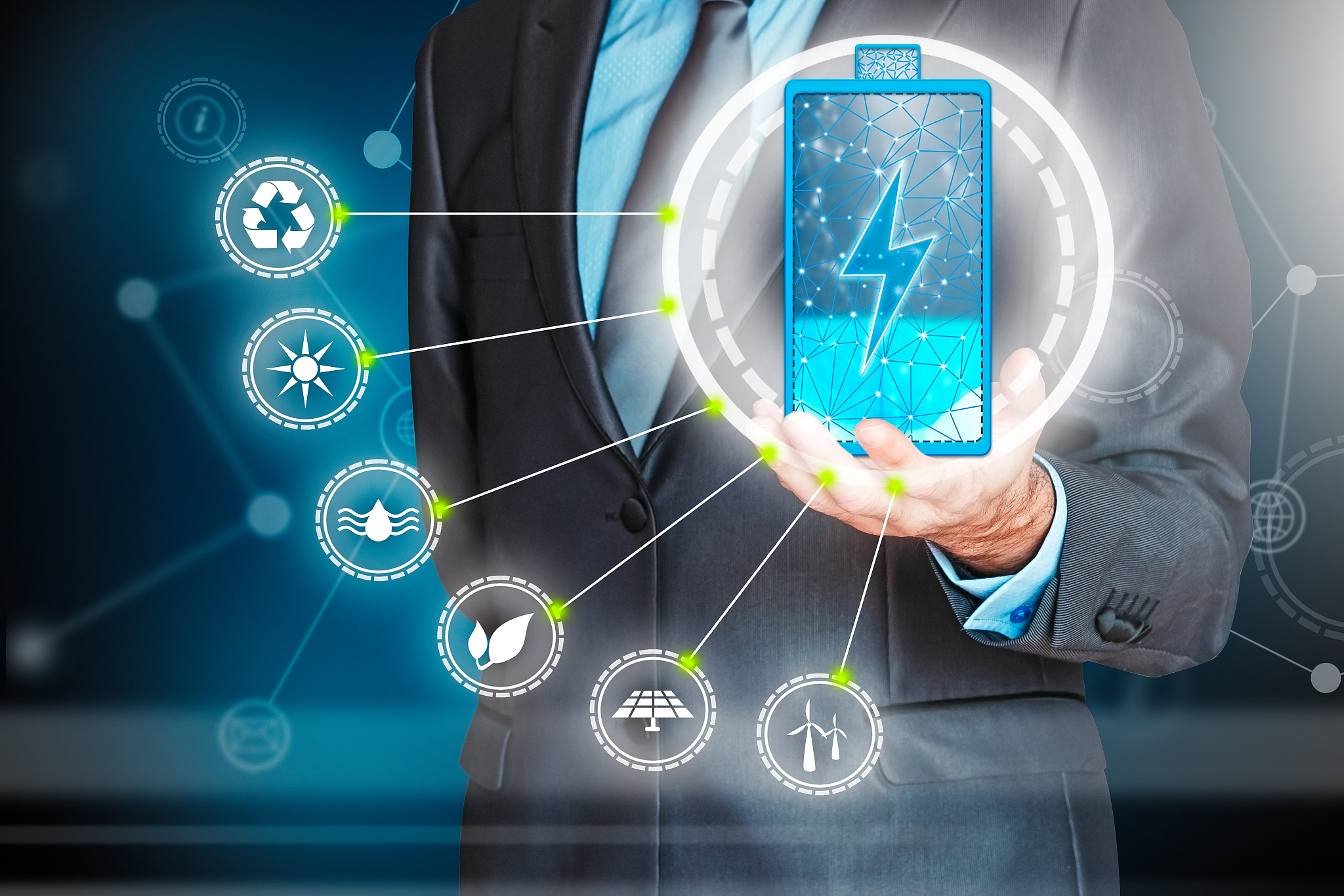 businessman in energy efficiency concept.