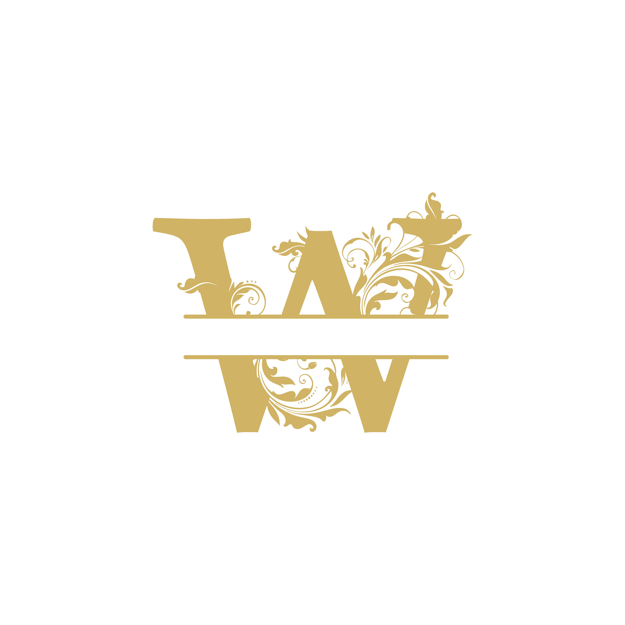 vector initial w letter luxury beauty flourishes ornament monogr