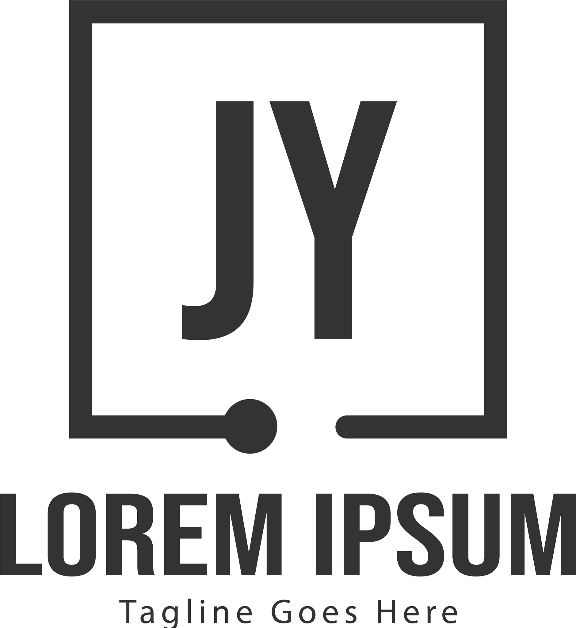 initial jy logo template with modern frame