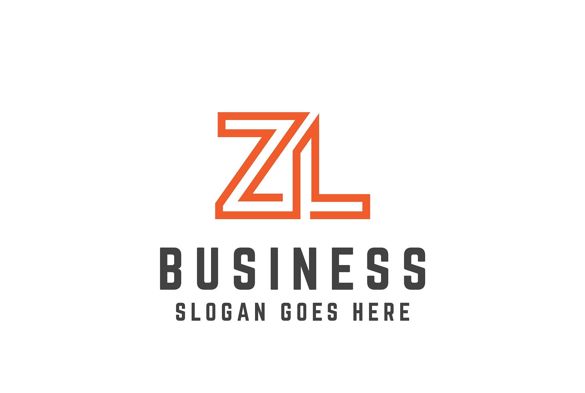 orange initial letter zl logo vector template