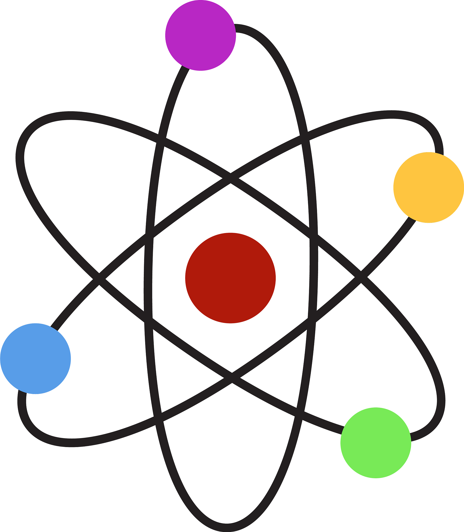 atom on white background