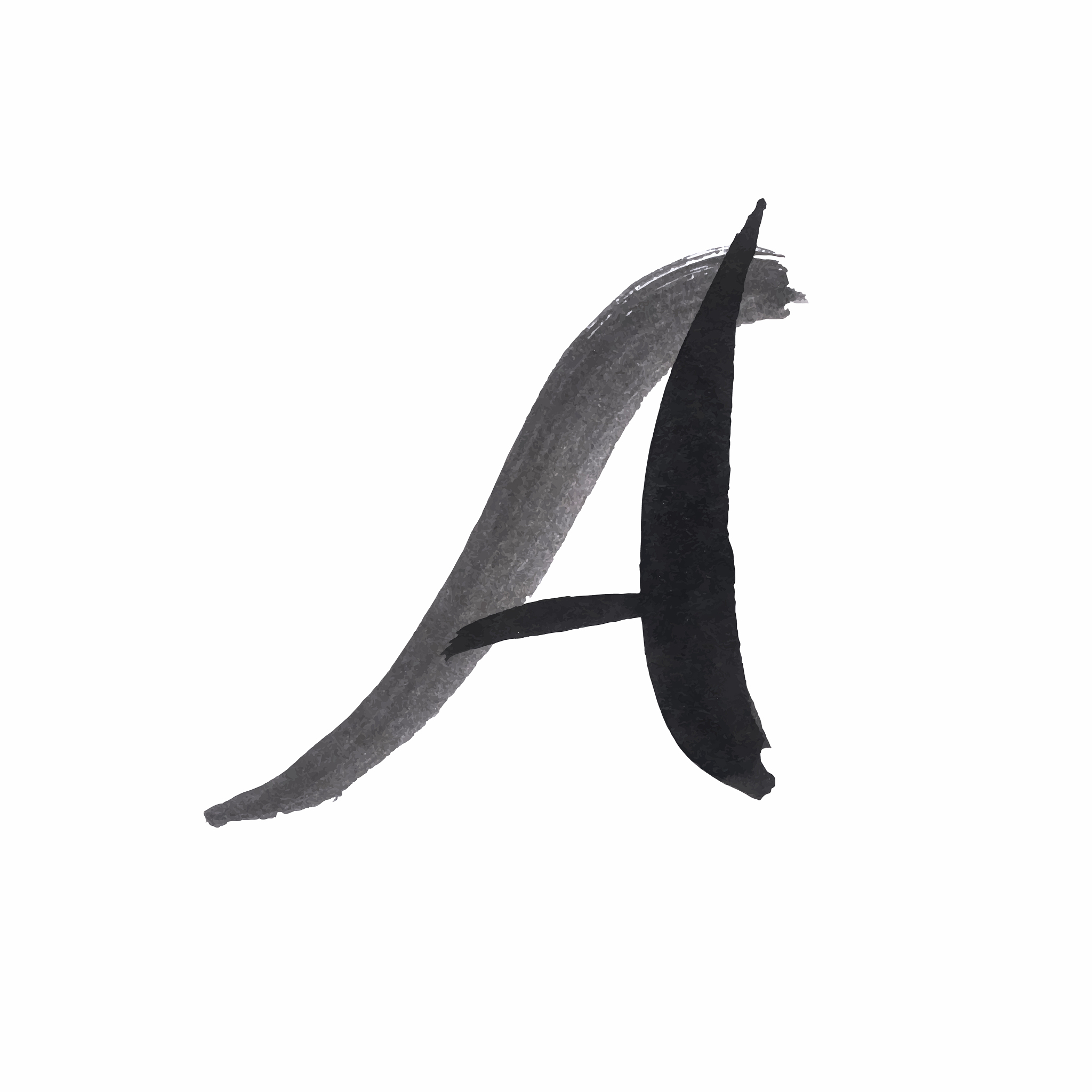 letter a written with black ink