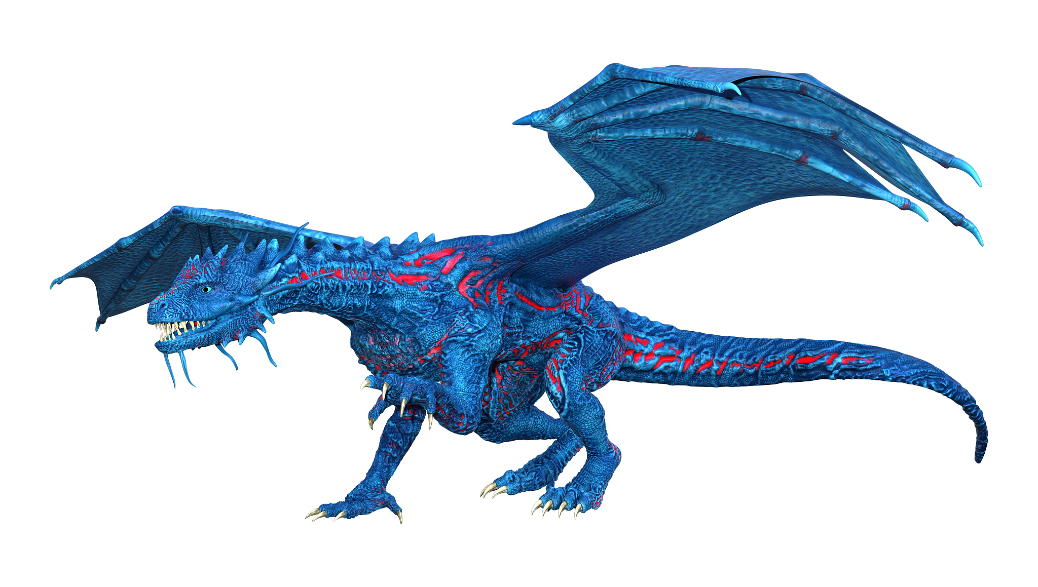 3d illustration fantasy dragon on white