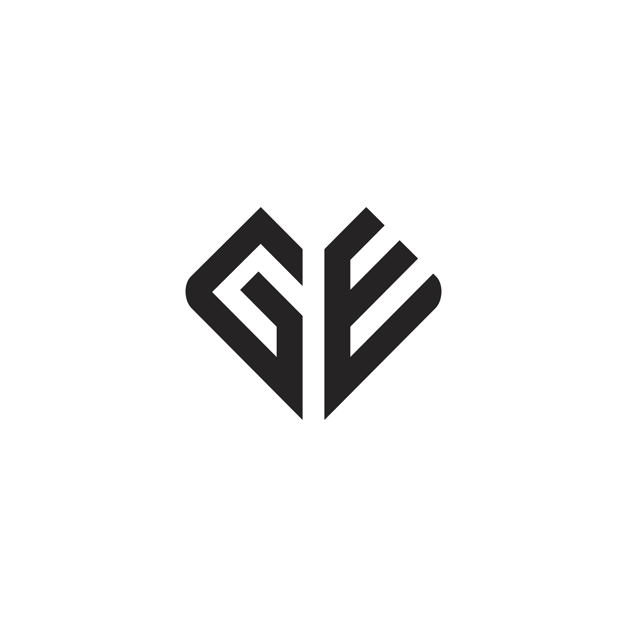 ge letter logo icon design template elements
