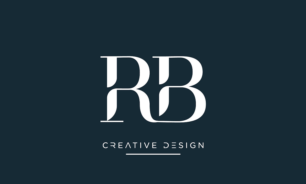 rb, br字母字母抽象奢侈标志图标交织